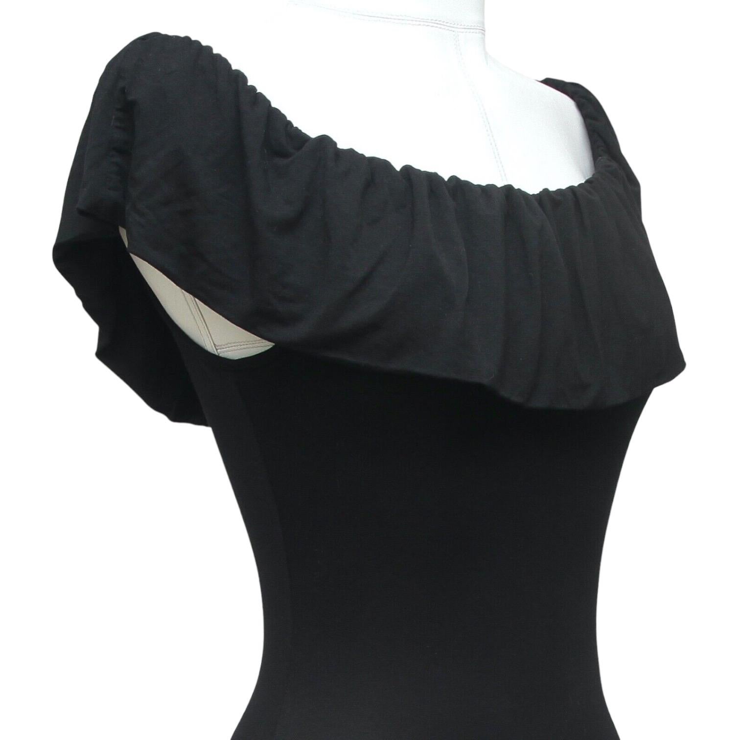 Women's MAJE Top Bodysuit Blouse BLACK Ruffles Scoop Neck Sleeveless Sz 2 NWT For Sale