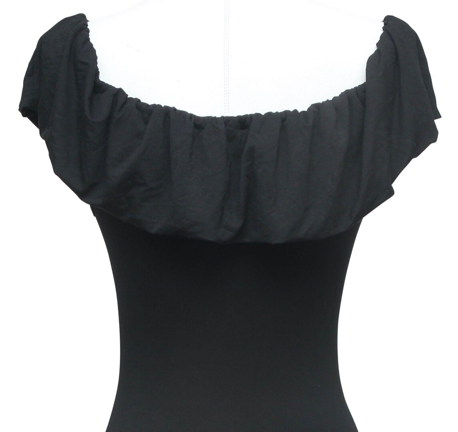 MAJE Top Bodysuit Blouse BLACK Ruffles Scoop Neck Sleeveless Sz 2 NWT For Sale 3