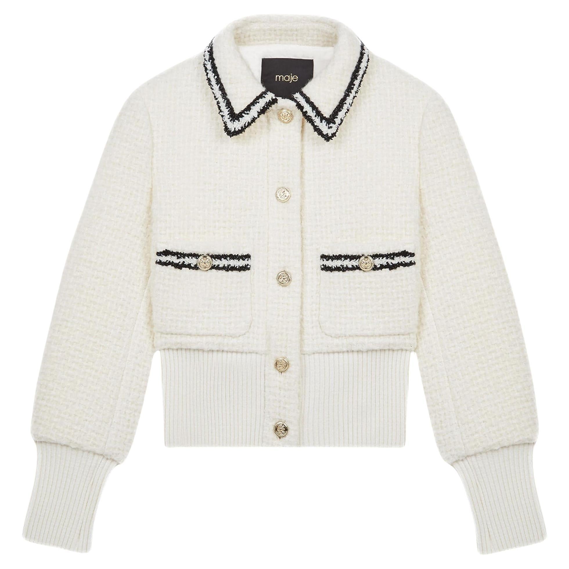 Bomber in tweed di Maje in vendita