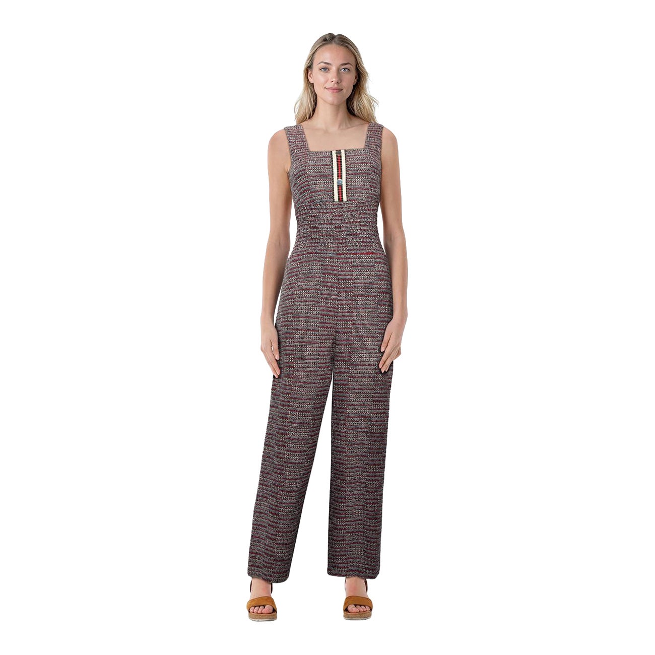 Maje Tweed Square Neck Jumpsuit Size S For Sale