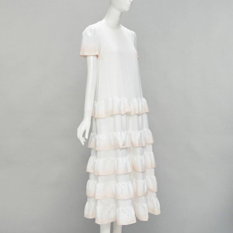 MAJE white pink dip dye ruffle petal tiered midi dress FR38 M
Reference: KNLM/A00125
Brand: Maje
Material: Polyester
Color: White, Pink
Pattern: Solid
Closure: Keyhole Button
Extra Details: Light beige/pink dip dye at sleeve and at ruffle