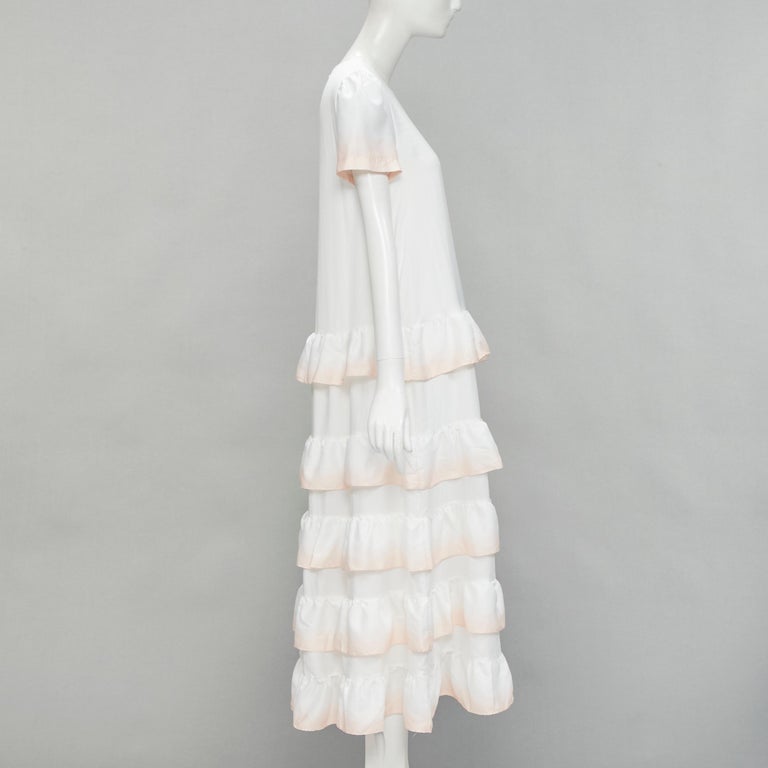 MAJE white pink dip dye ruffle petal tiered midi dress FR38 M at 1stDibs | maje clothing gucci, maje dress gucci, maje pink satin dress with ruffles MAJE white pink dip dye ruffle petal tiered midi dress FR38 M at 1stDibs | maje clothing gucci, maje dress gucci, maje pink satin dress with ruffles