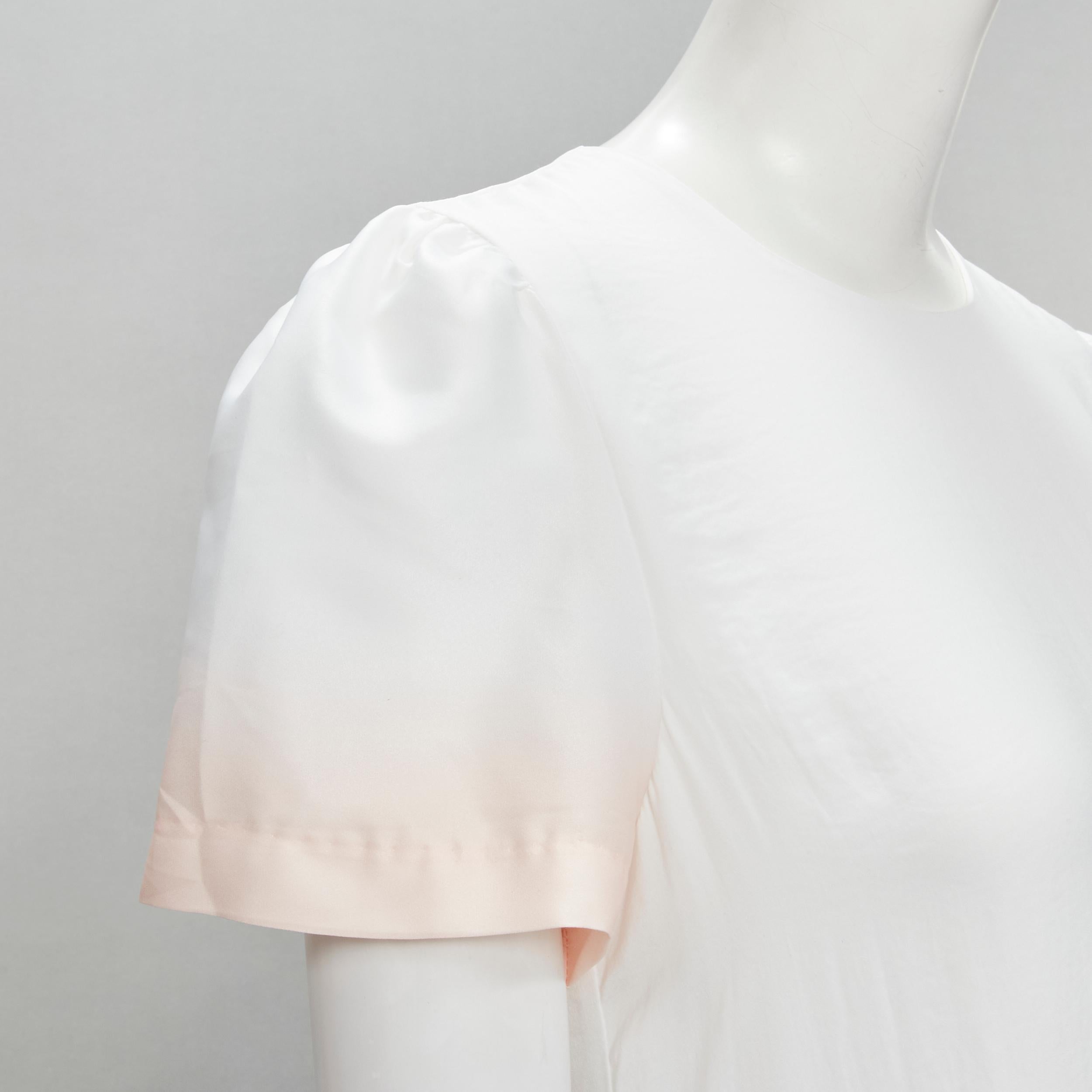 Gray MAJE white pink dip dye ruffle petal tiered midi dress FR38 M For Sale
