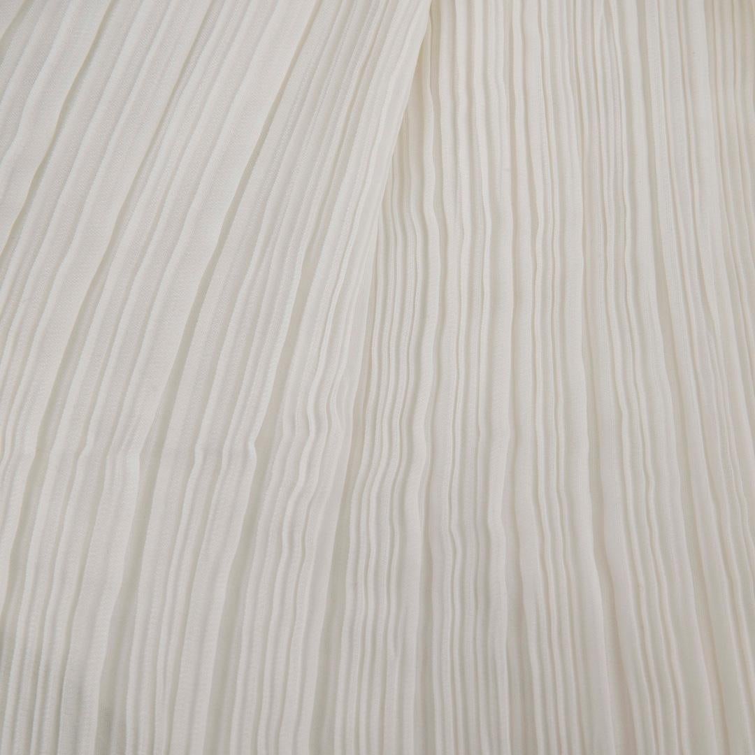 Maje White Pleated Short Sleeve Top Size S In Good Condition For Sale In London, GB