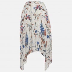 Maje Weiß Bedruckter Lurex Asymmetrischer Midirock S