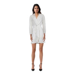 Maje White Striped Knit Detail Shirt Dress Size S