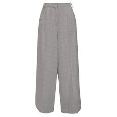 Maje Tweedhose mit weitem Bein aus weißer Baumwolle