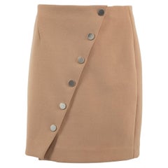 Maje Women's Beige Button Detail Mini Skirt