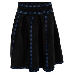 Maje Women's Black Aztec Pattern Taping Mini Skirt