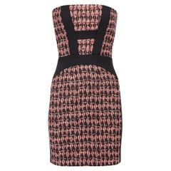 Maje Women's Black & Pink Abstract Pattern Strapless Mini Dress