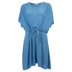 Mini abito con scollo a V e coulisse Maje Donna, blu