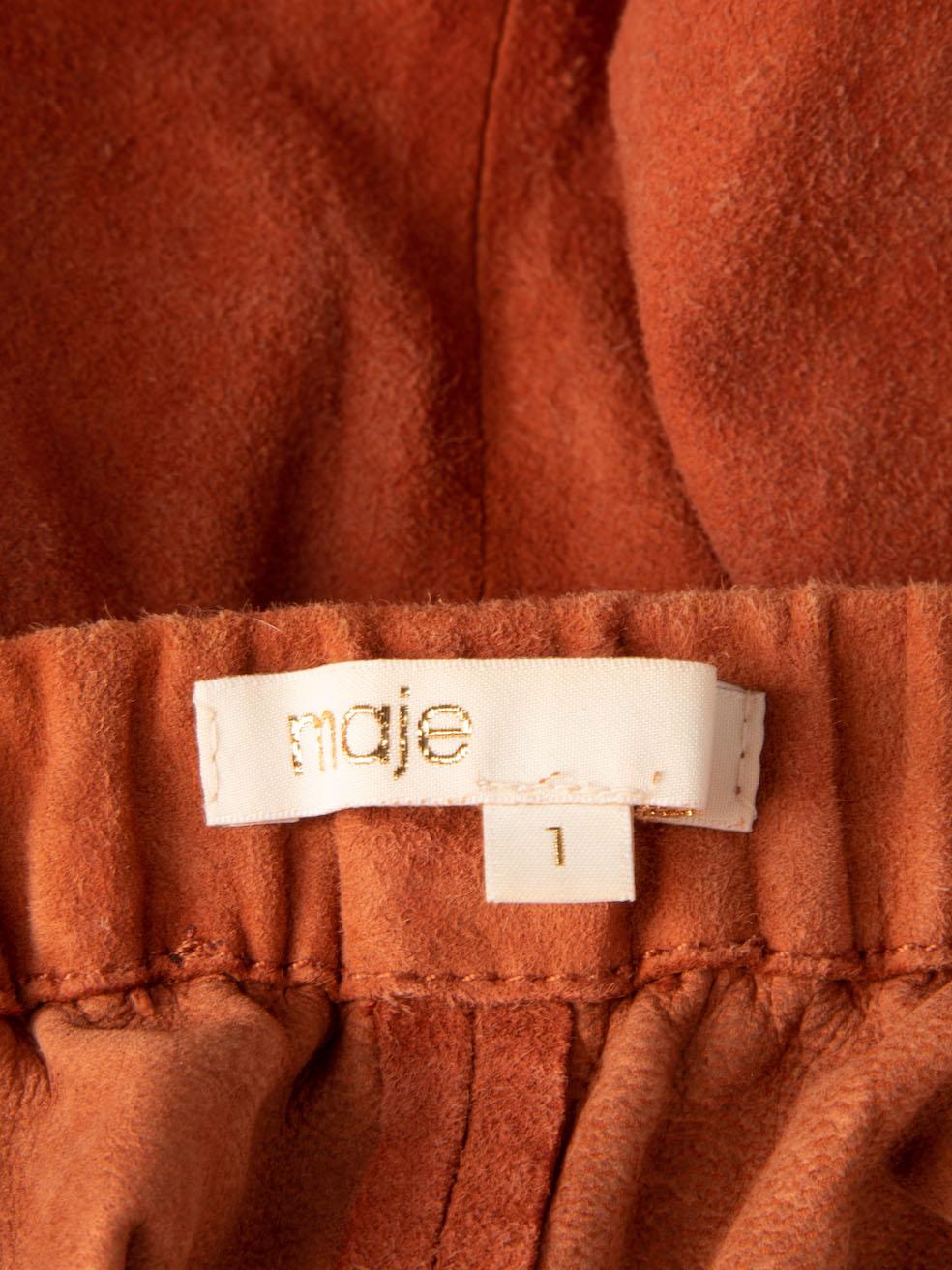 Maje Women's Coral Suede Laced Accent Shorts In Good Condition In London, GB