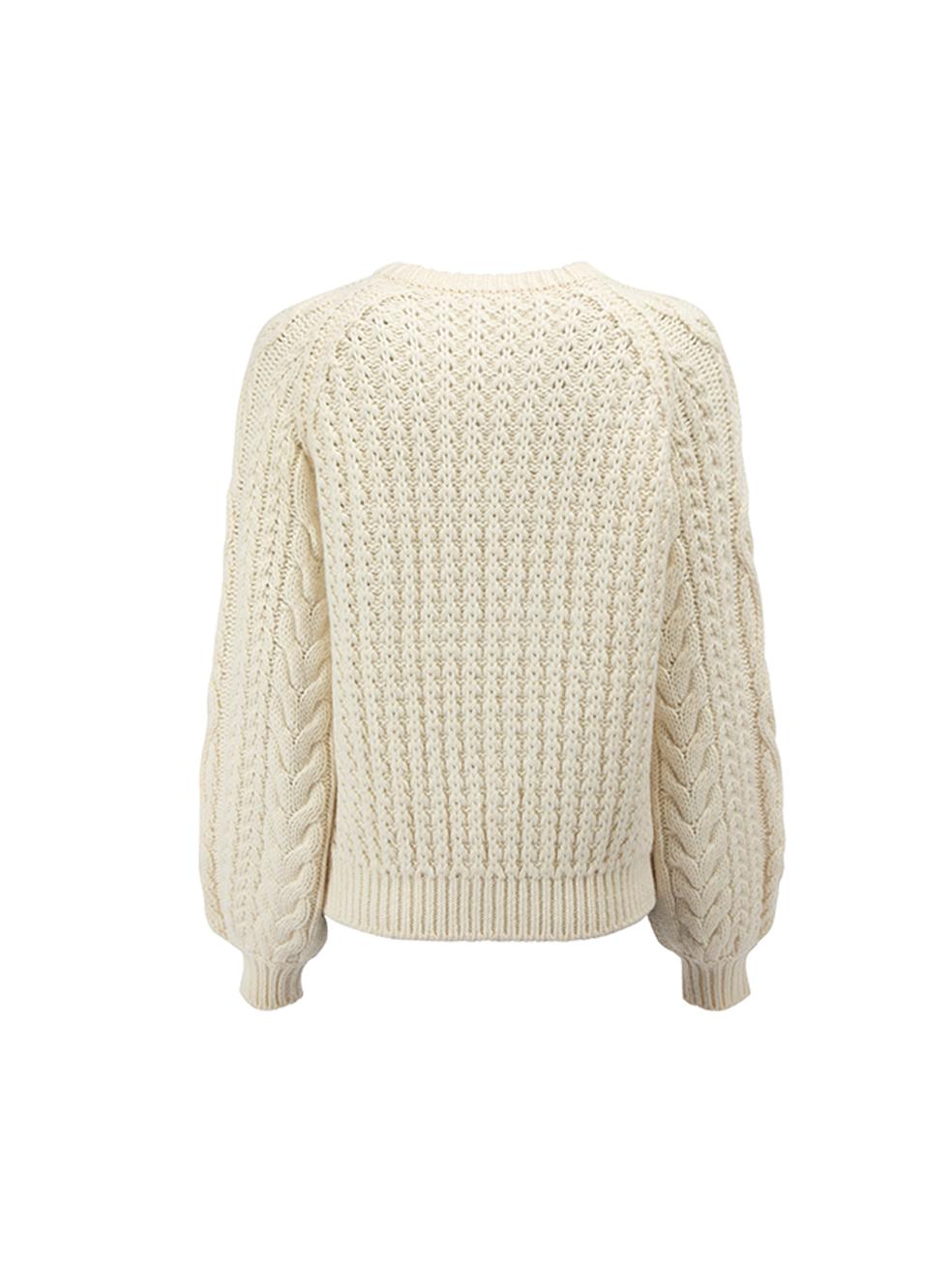 Maje Women's Cream Cable Knit Jumper In New Condition For Sale In London, GB