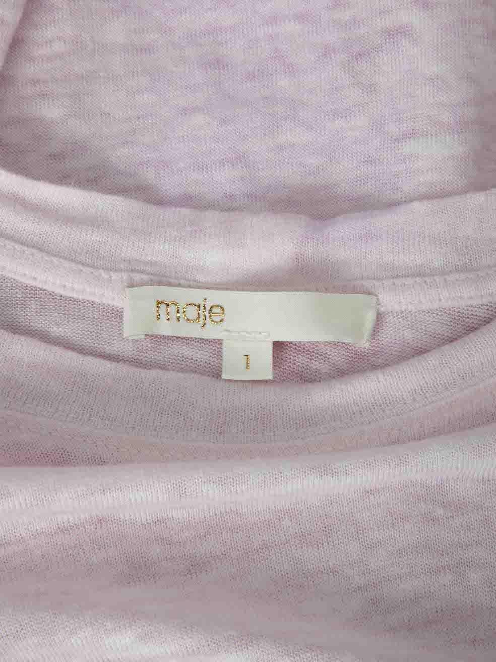 Maje Women's Pink Linen T-Shirt For Sale 2