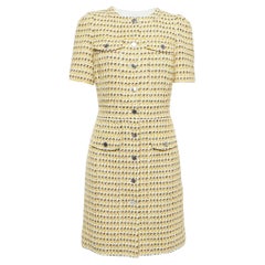 Maje Yellow Tweed Mini Dress L