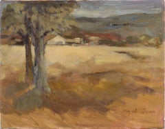 Northern California Golden Valley - Farm Landscape in Oil on Canvas