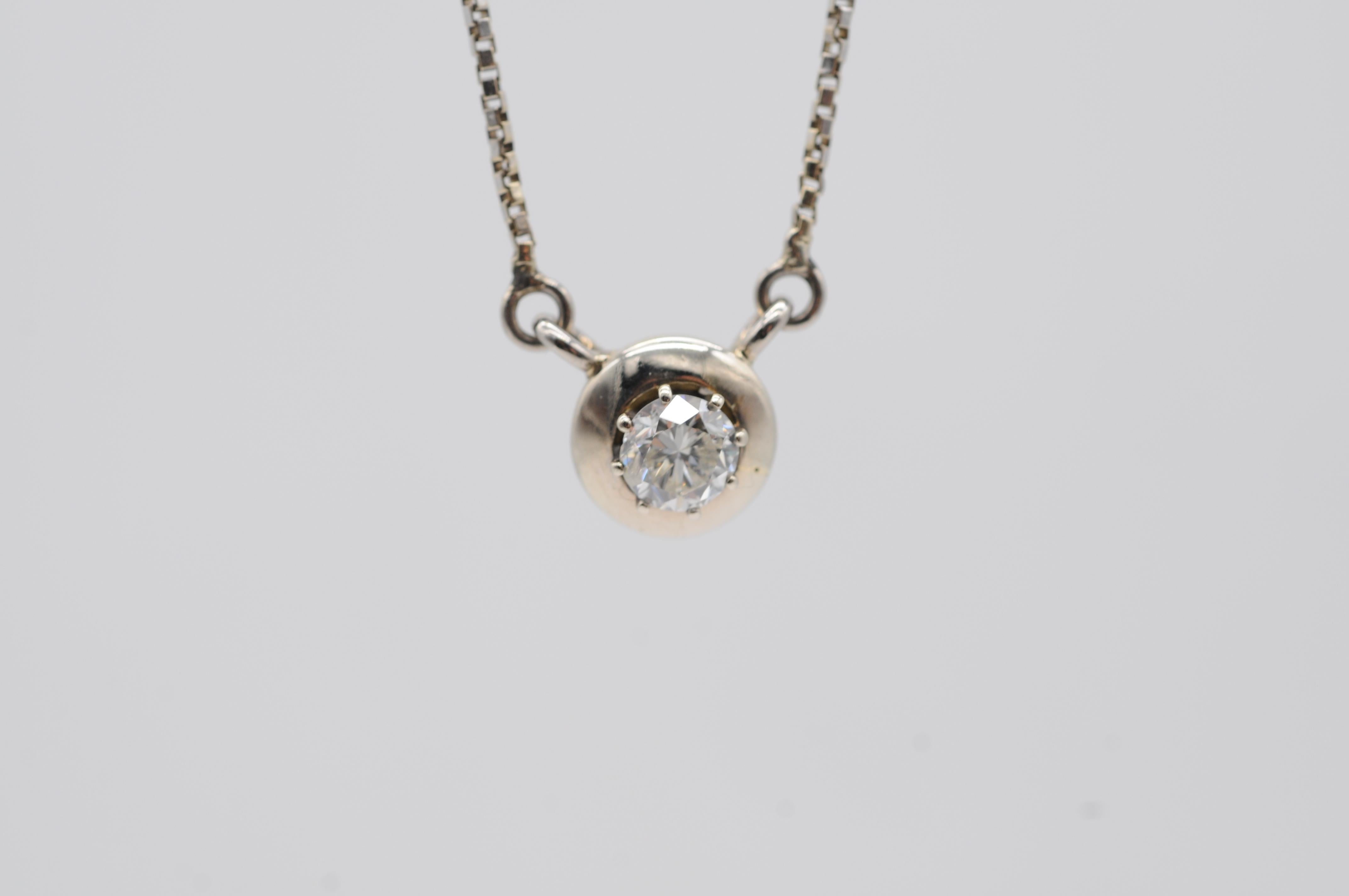 Diamant 0.50ct Halskette in 14k Weißgold im Angebot 1