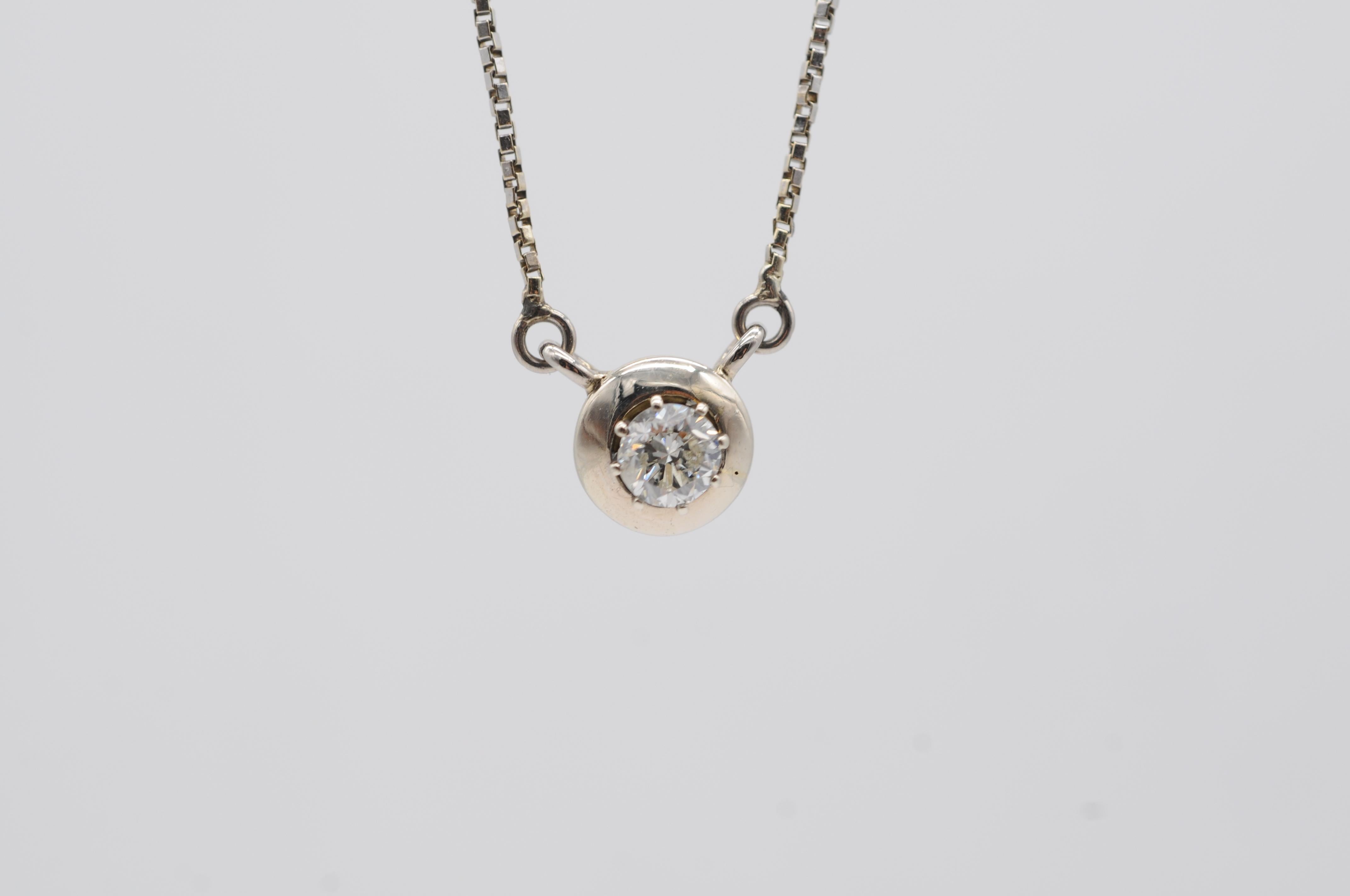 Diamant 0.50ct Halskette in 14k Weißgold im Angebot 3