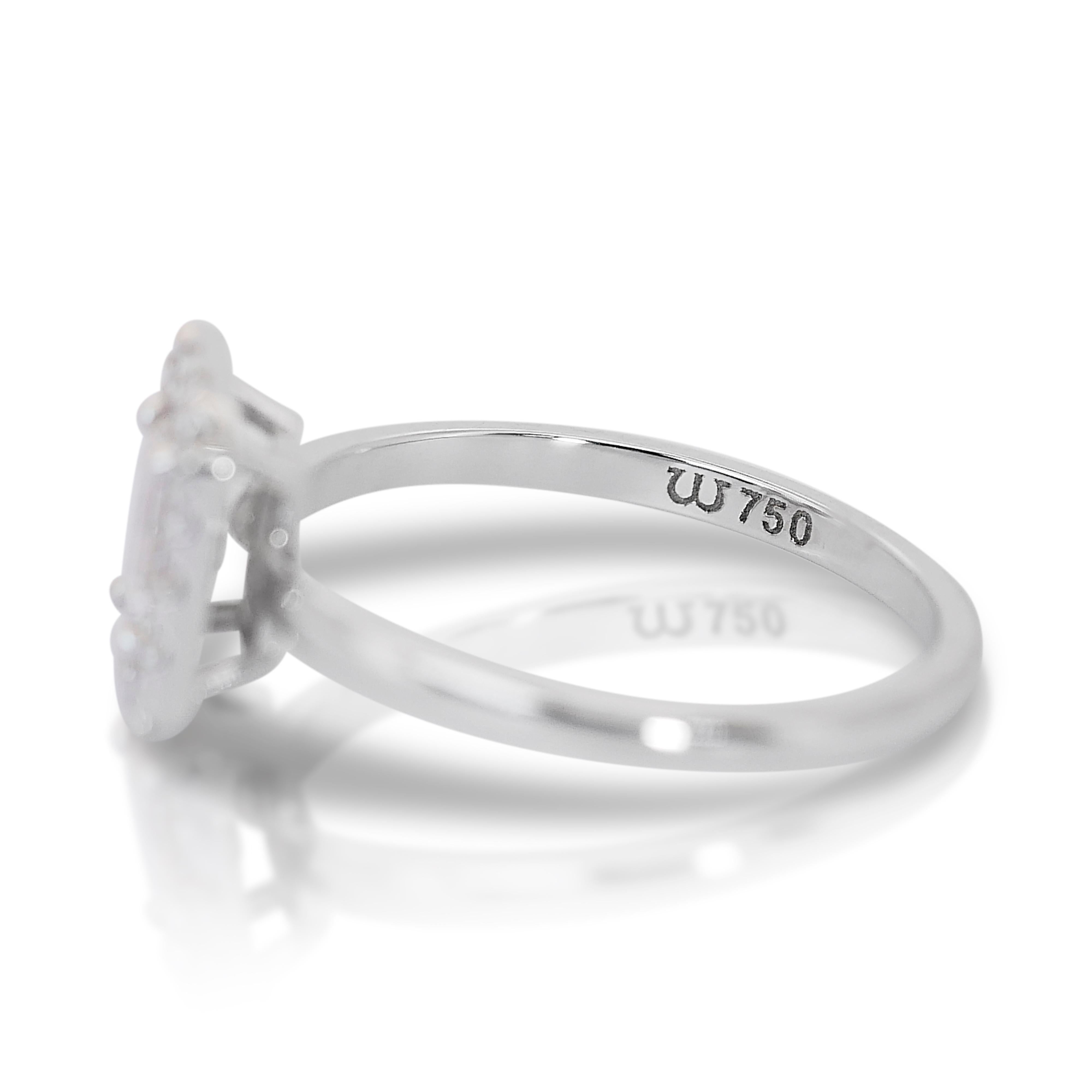 Women's Majestic 0.75ct Diamonds Halo Ring in  18k White Gold - GIA Certified For Sale