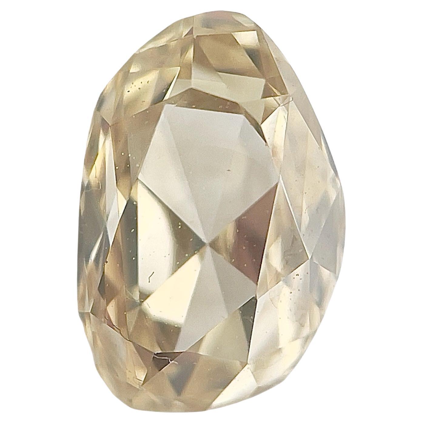 Diamant naturel de 0,92 carat Majestic Mix Cut Fancy Greenish Yellow SI1