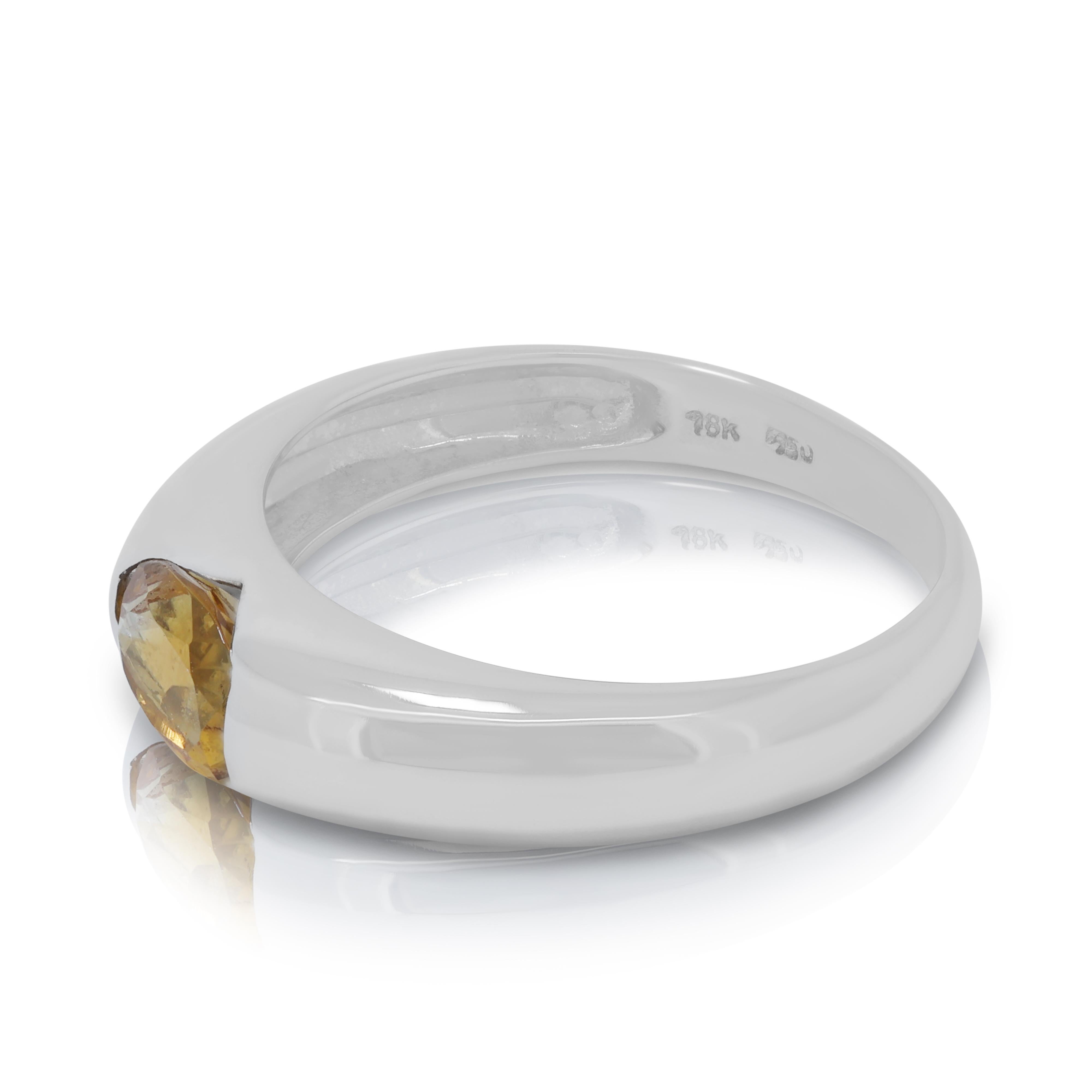 Oval Cut Majestic 1.75ct Citrine Solitaire Ring in 18K White Gold