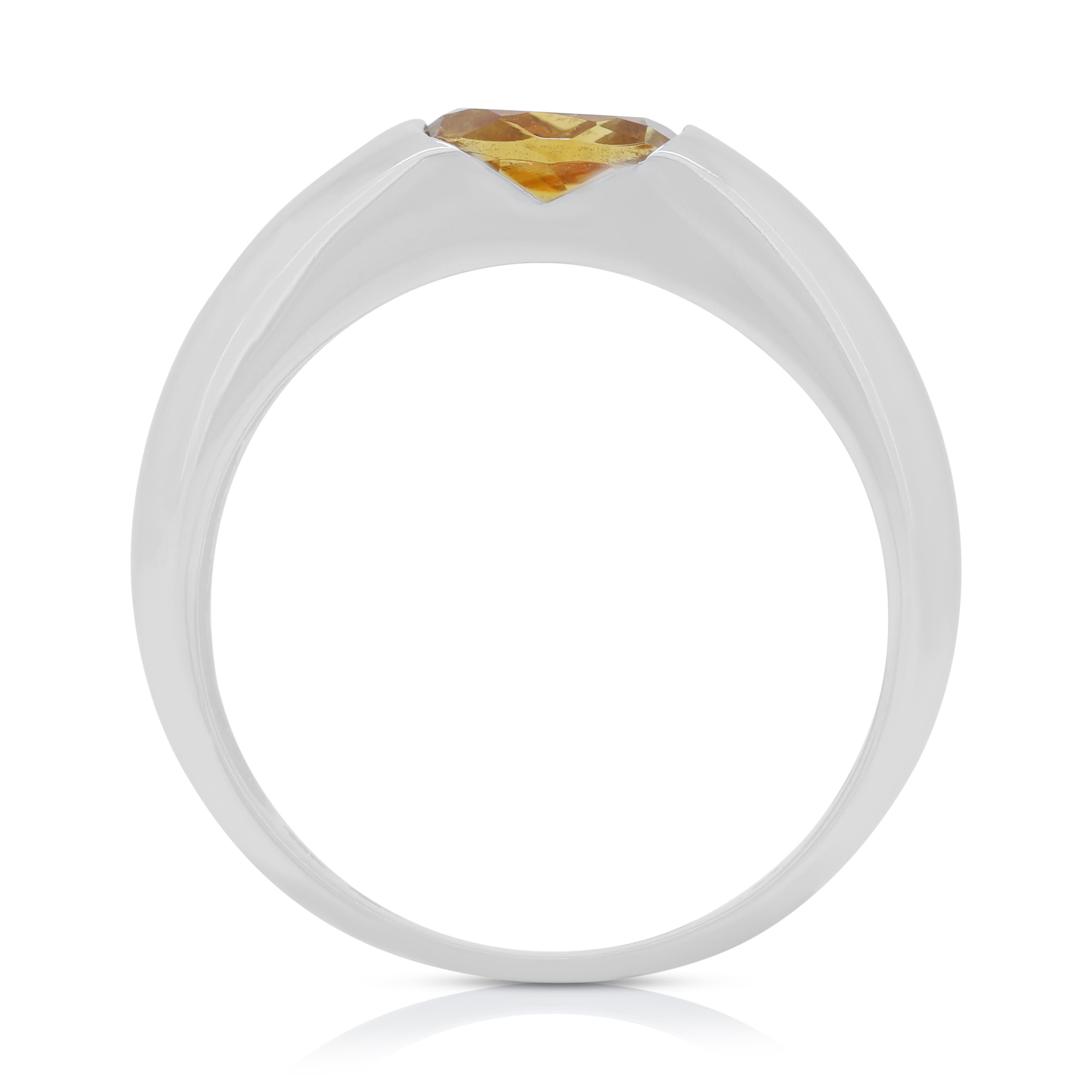 Women's Majestic 1.75ct Citrine Solitaire Ring in 18K White Gold