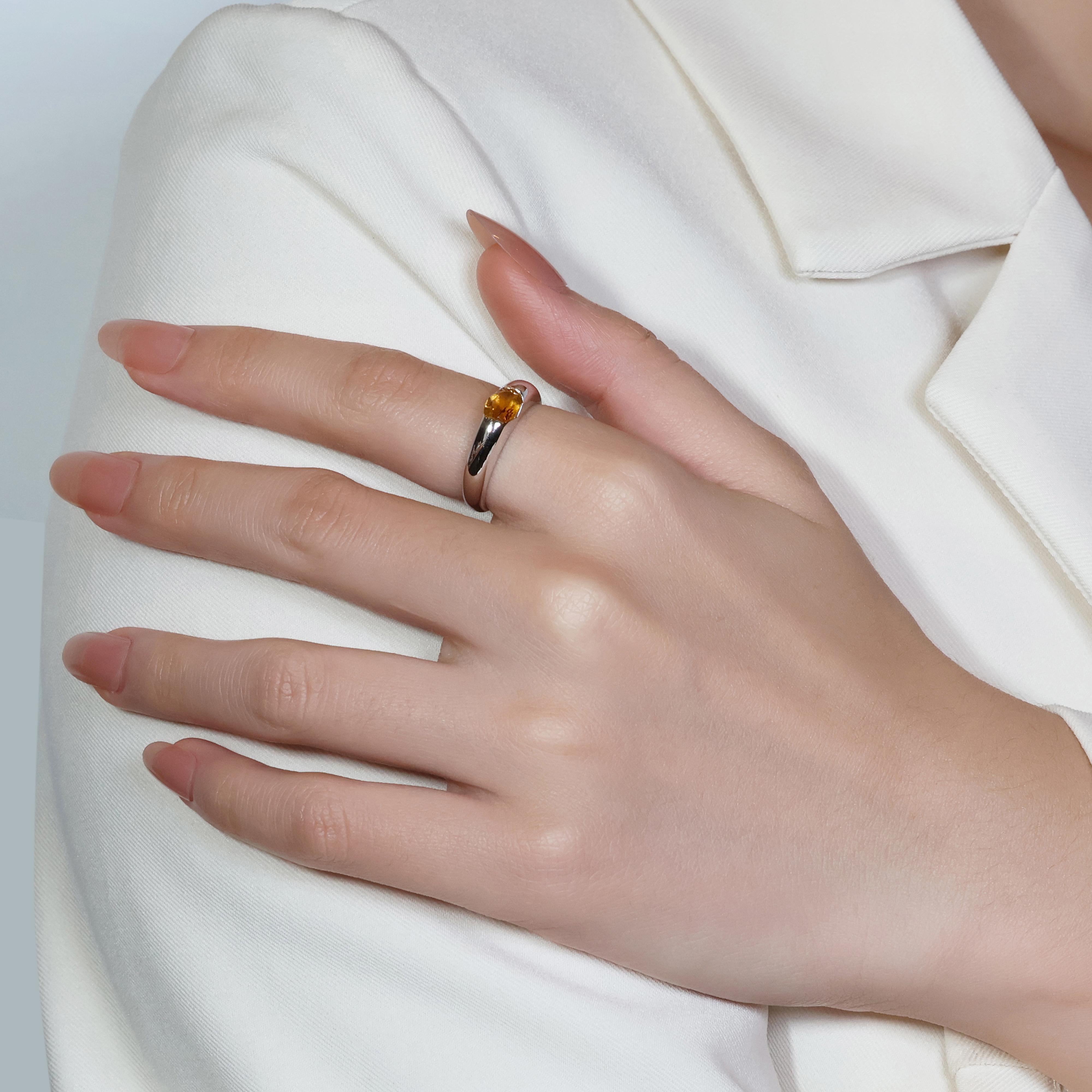 Majestic 1.75ct Citrine Solitaire Ring in 18K White Gold 4