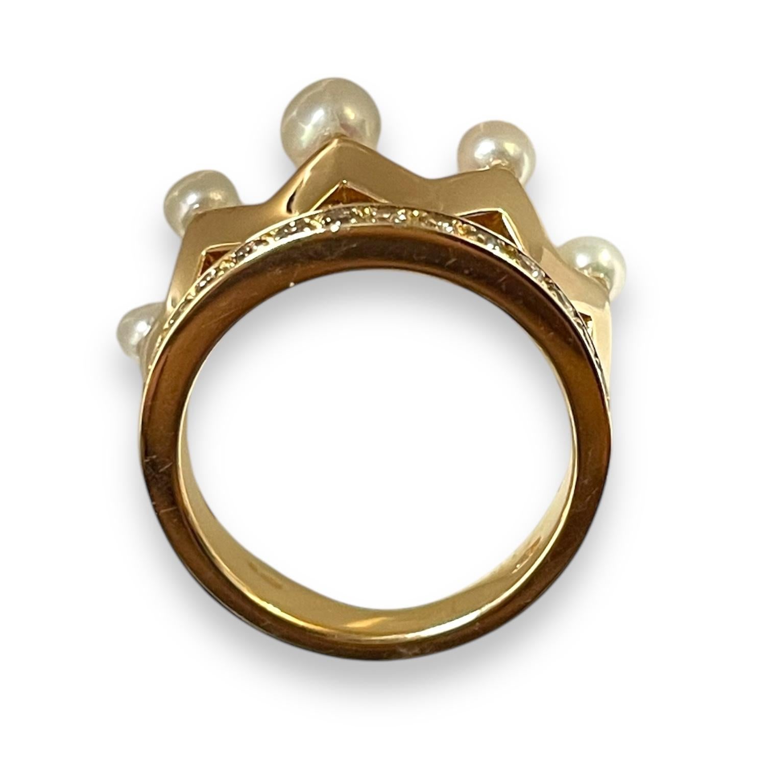 Art Deco Majestic 18K Rose Gold Faraone Crown Ring For Sale