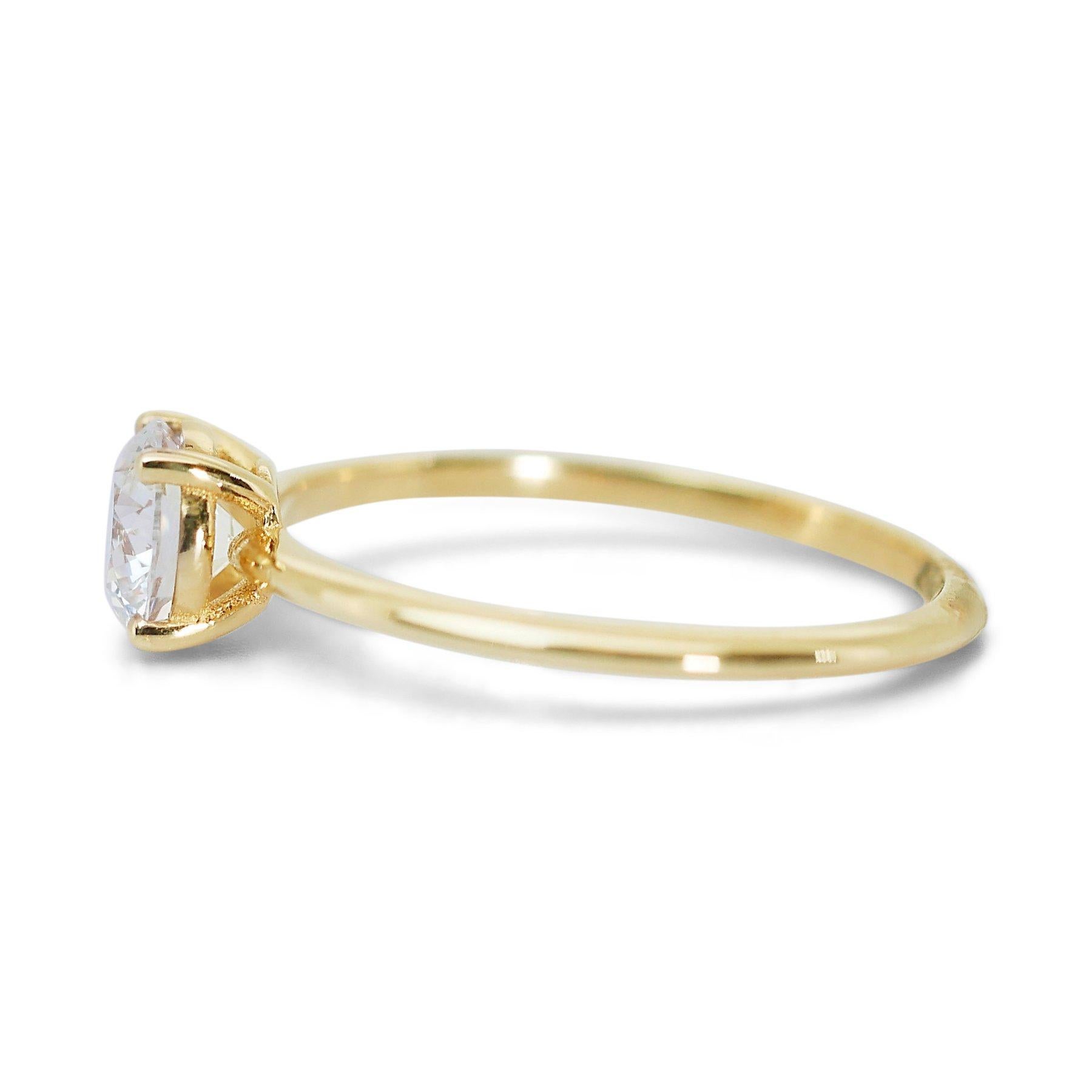 Majestic 18K Yellow Gold Solitaire Diamond Ring with 1.03ct - GIA Certified In New Condition In רמת גן, IL