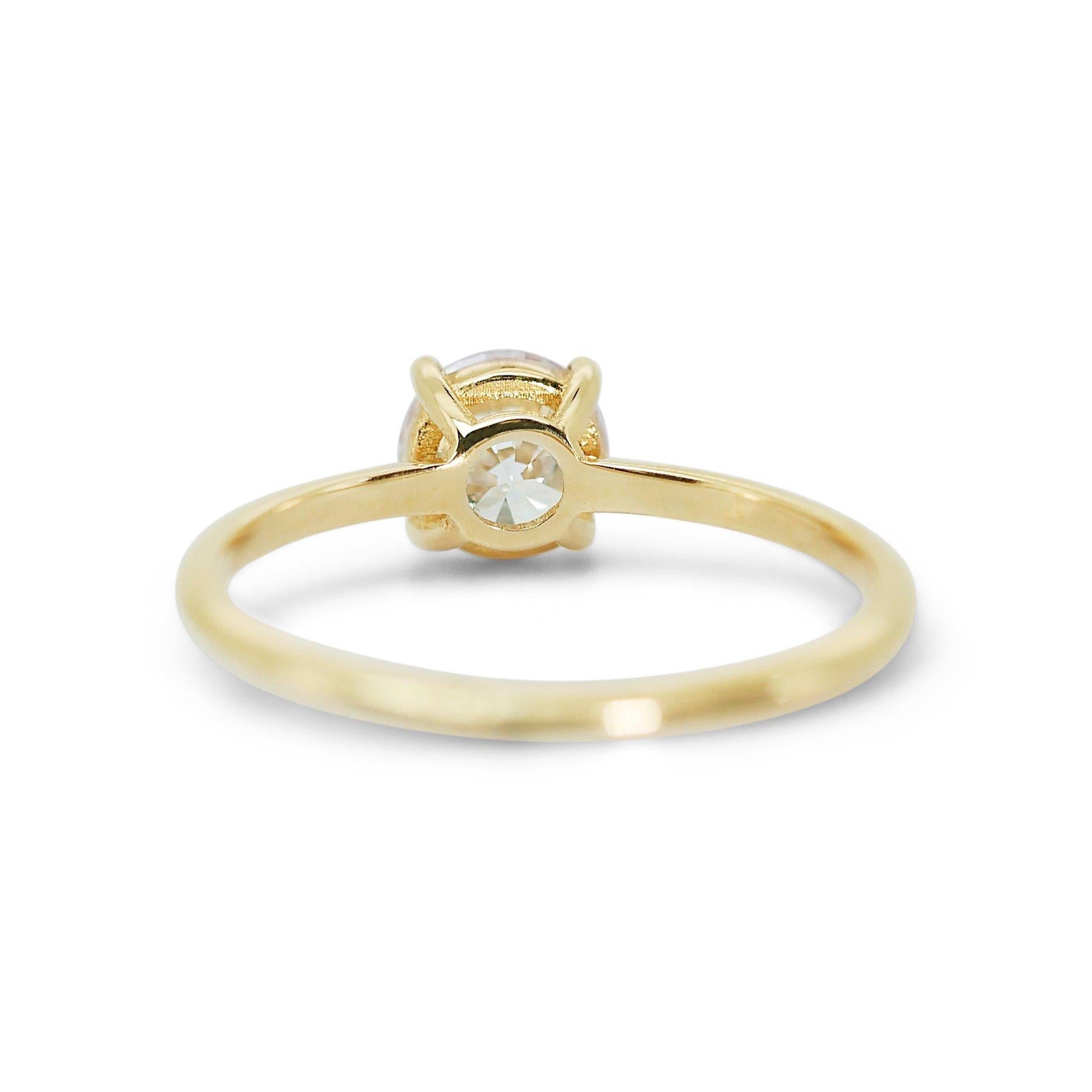 Majestic 18K Yellow Gold Solitaire Diamond Ring with 1.03ct - GIA Certified 1