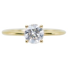 Majestic 18K Yellow Gold Solitaire Diamond Ring with 1.03ct - GIA Certified