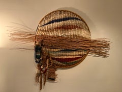 Grande opera d'arte in fibra da parete Majestic 1970's