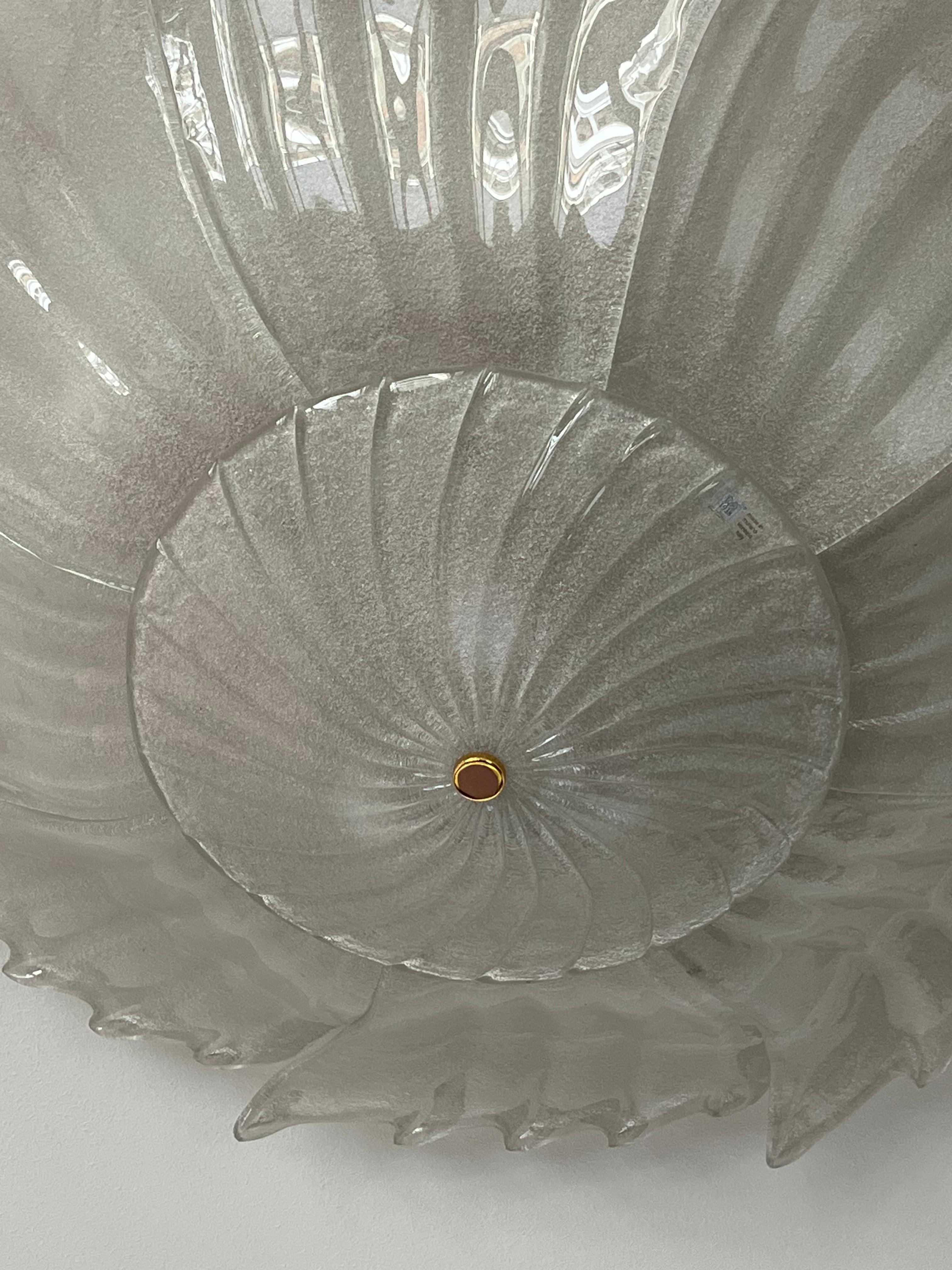 Metal Majestic 9-Light Ceiling Lamp in Murano Glass 