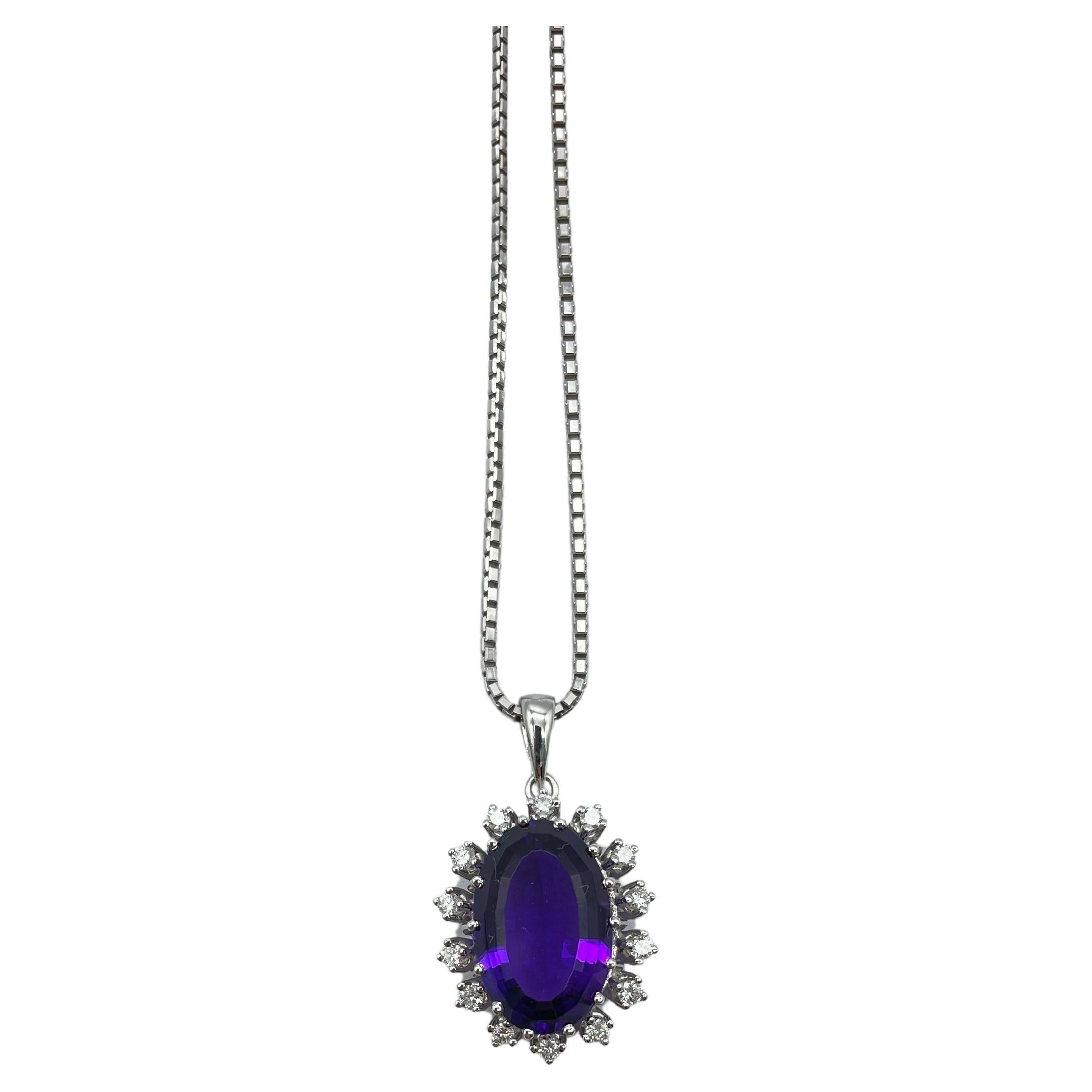 Maestosa collana di ametista con diamante In condizioni buone in vendita a Berlin, BE