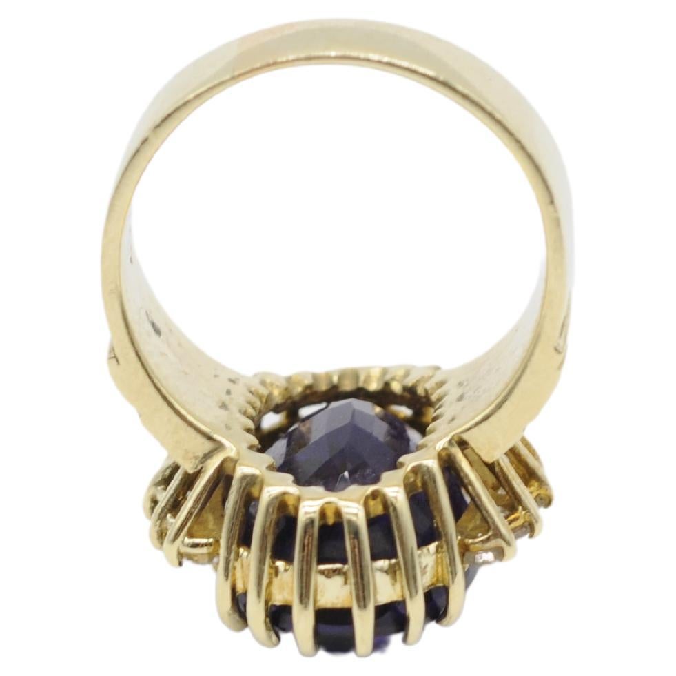 Femenino o masculino Majestic  anillo de amatista con diamante en oro de 14k en venta
