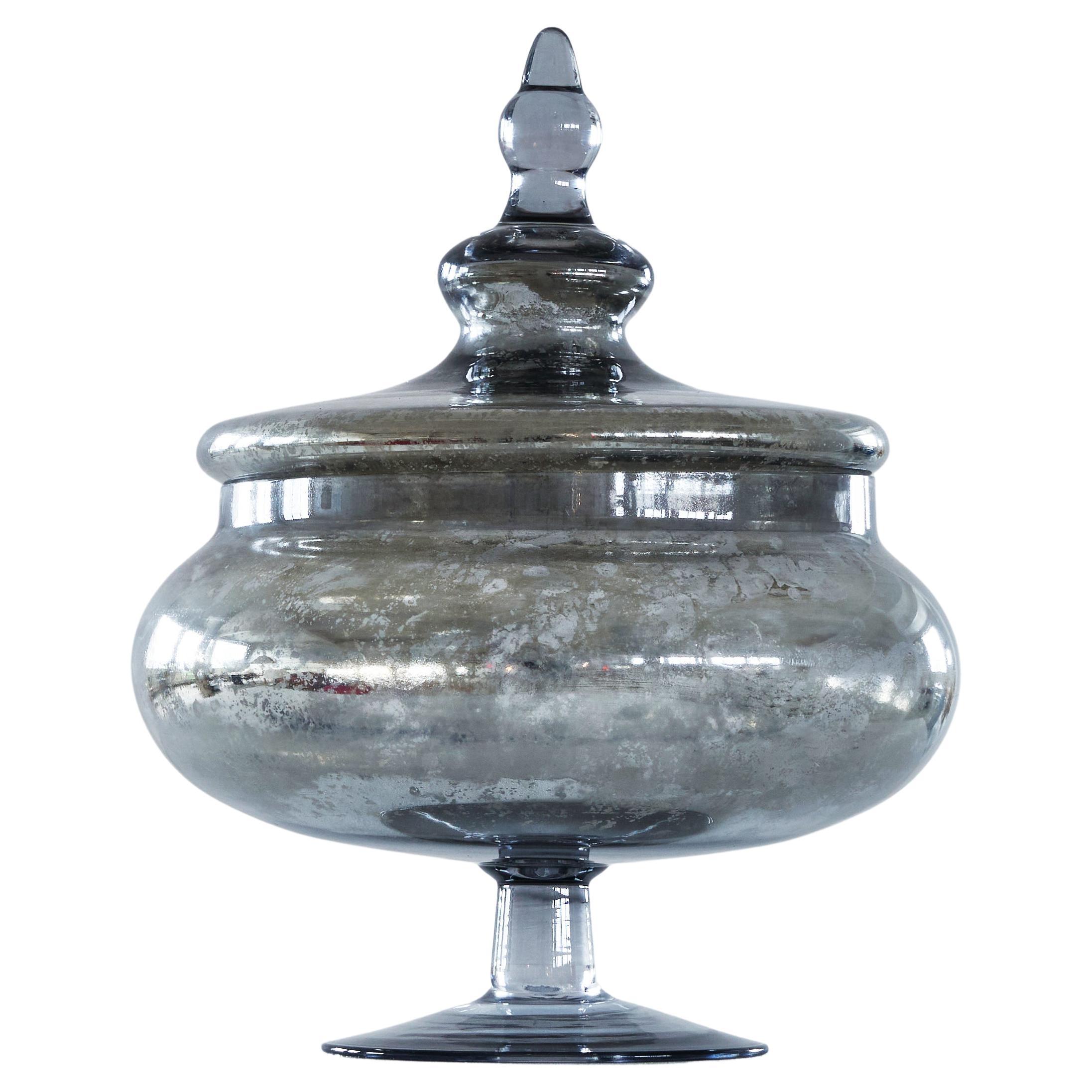 Majestic and Large Bonbonniere in Silvered Glass