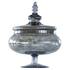 Majestic and Large Bonbonniere in Silvered Glass Majestic and Large Bonbonniere in Silvered Glass