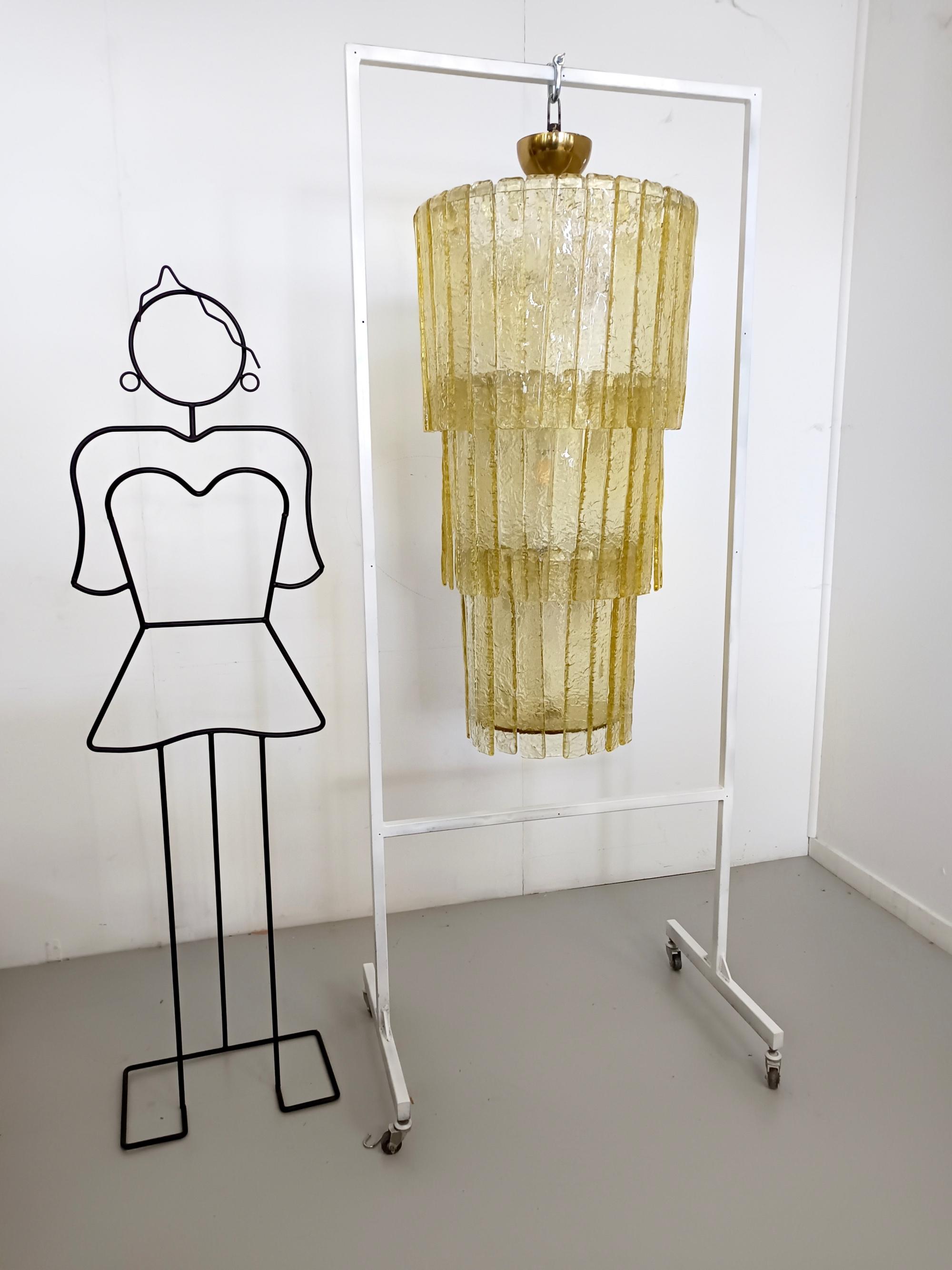 Majestätischer und monumentaler Kronleuchter aus goldenem Murano-Glas, Italien 1970er - 1980er Jahre (Italienisch) im Angebot