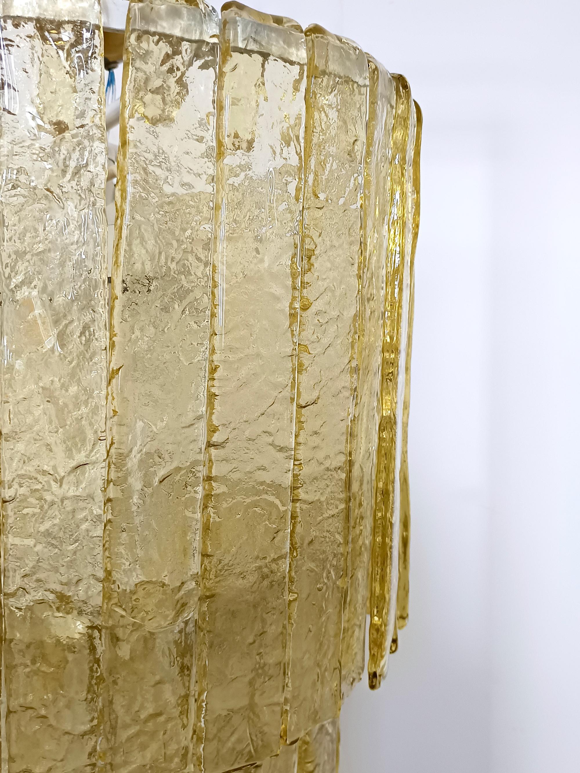 Majestätischer und monumentaler Kronleuchter aus goldenem Murano-Glas, Italien 1970er - 1980er Jahre im Angebot 1
