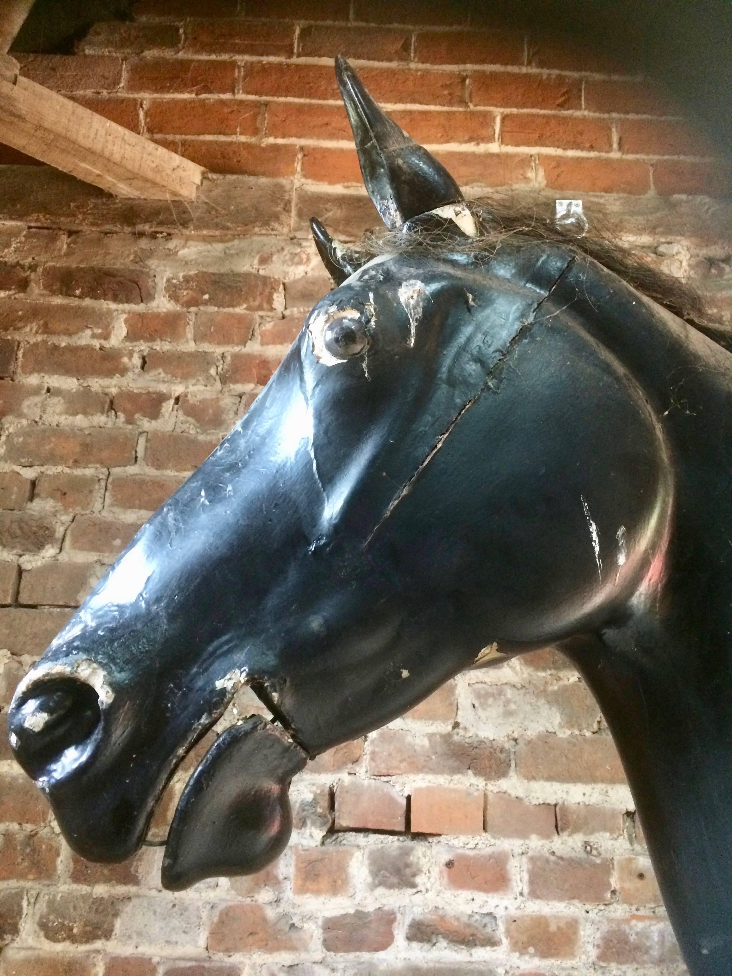 Majestueux étalage de magasin de chevaux grandeur nature équestre 19ème siècle très grand 4