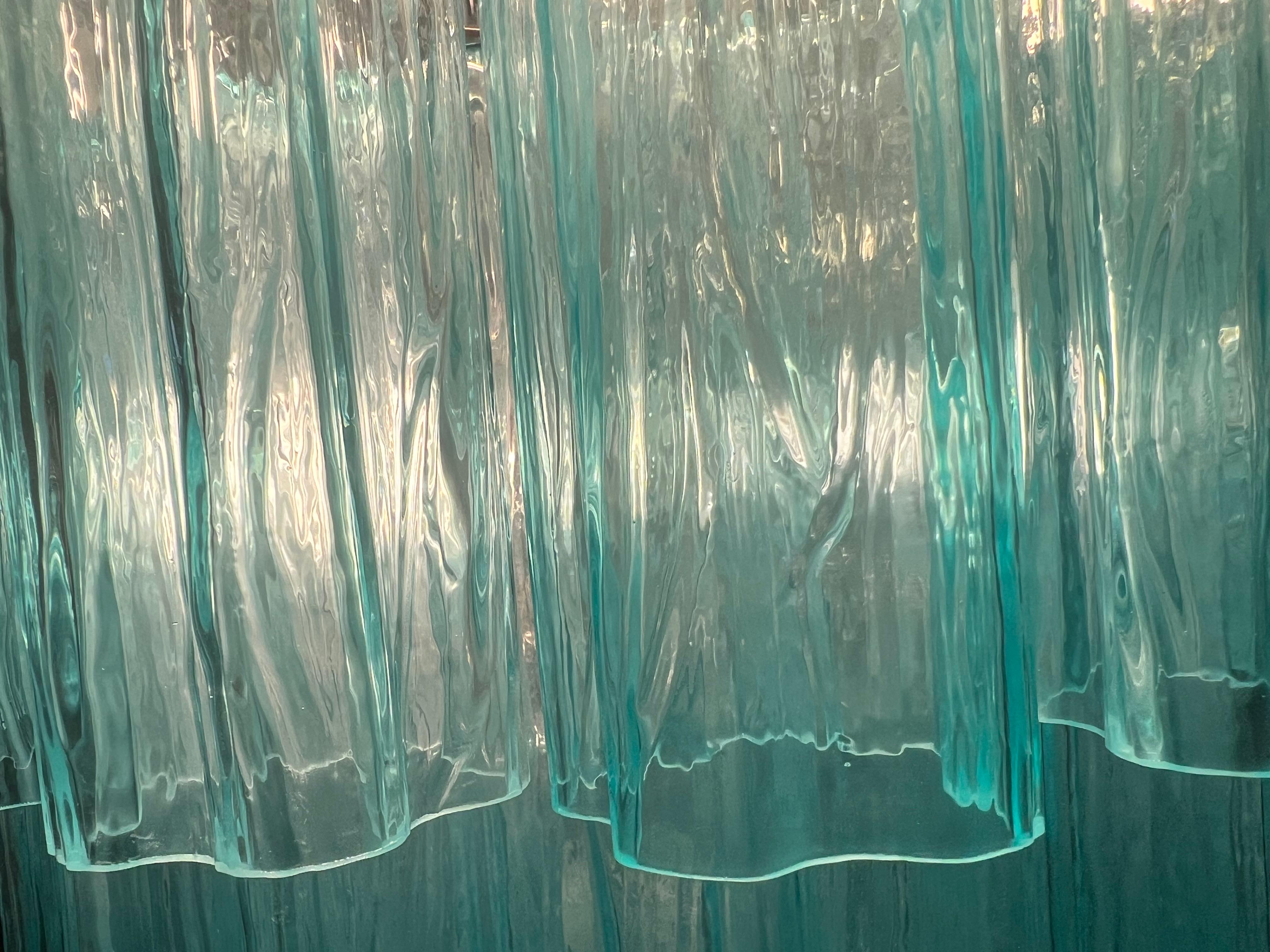 Majestic Aquamarine  Murano Chandelier by Valentina Planta For Sale 4