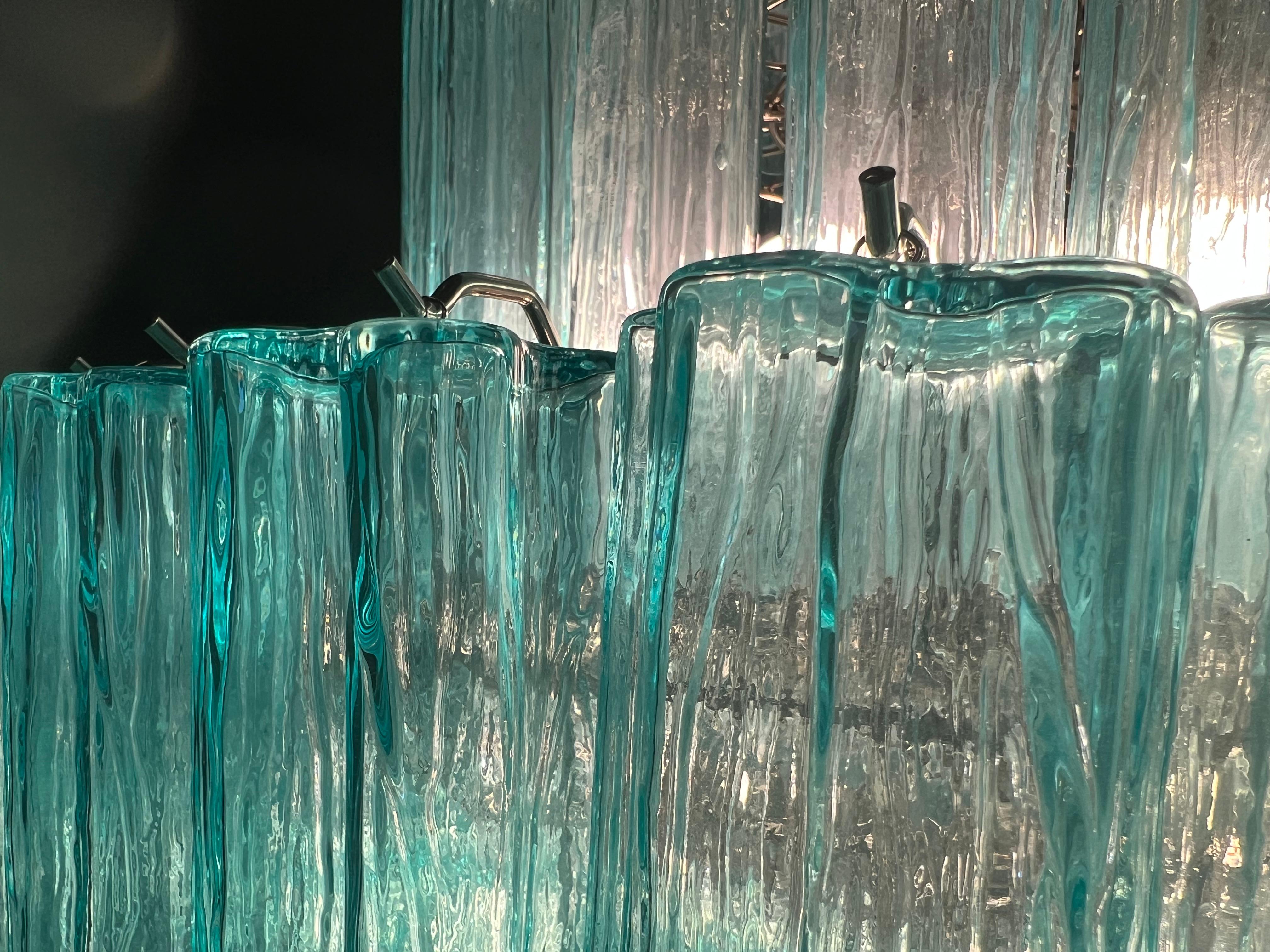 Majestic Aquamarine  Murano Chandelier by Valentina Planta For Sale 5