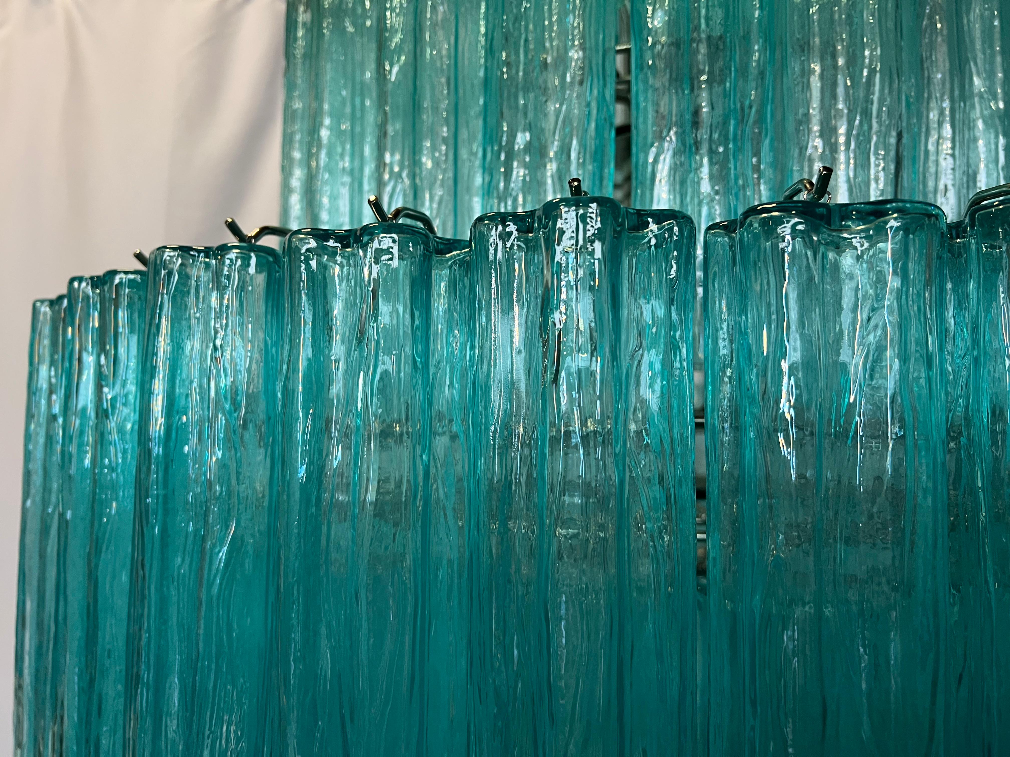 Majestic Aquamarine  Murano Chandelier by Valentina Planta For Sale 9