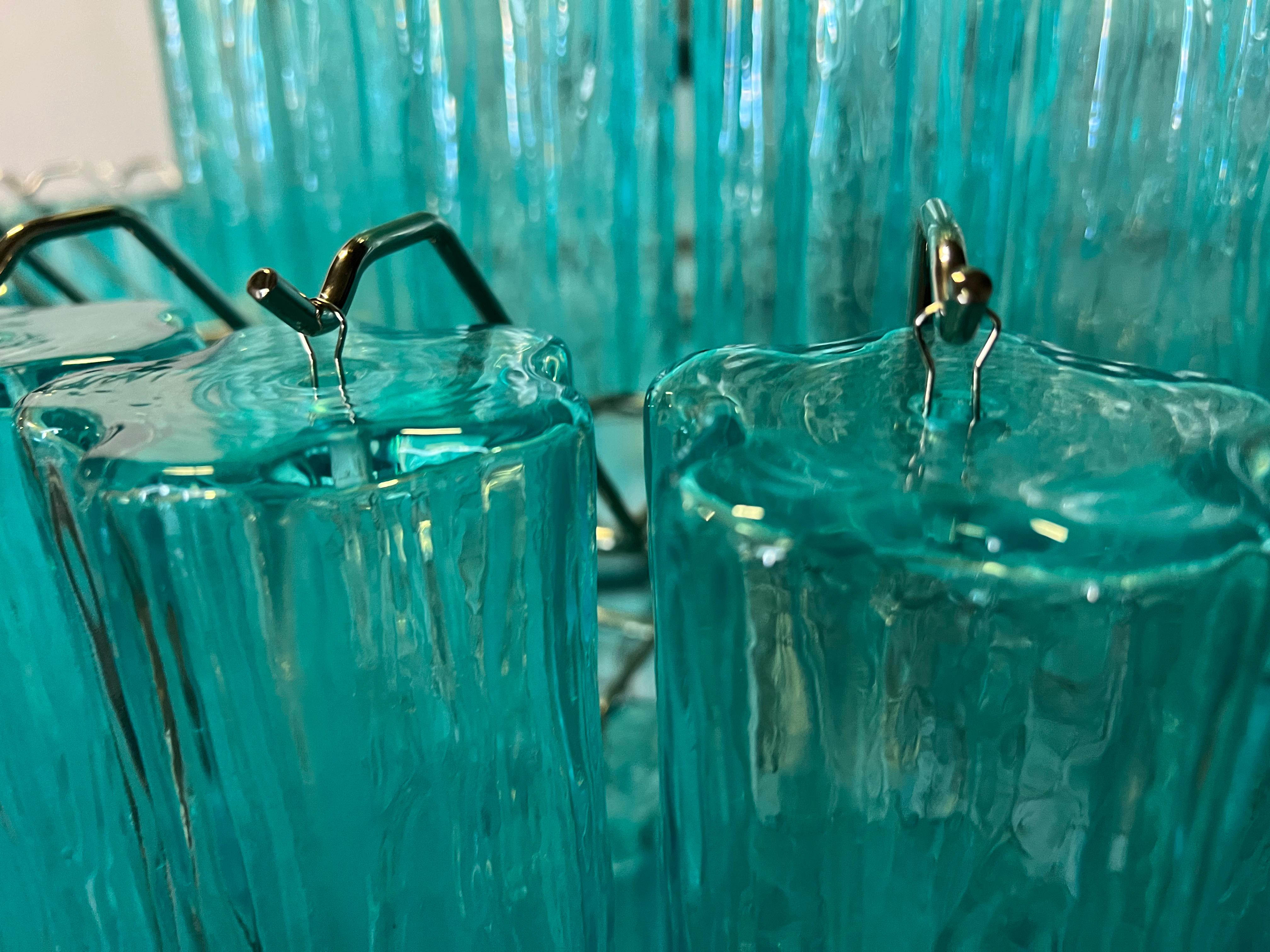 Majestic Aquamarine  Murano Chandelier by Valentina Planta For Sale 10
