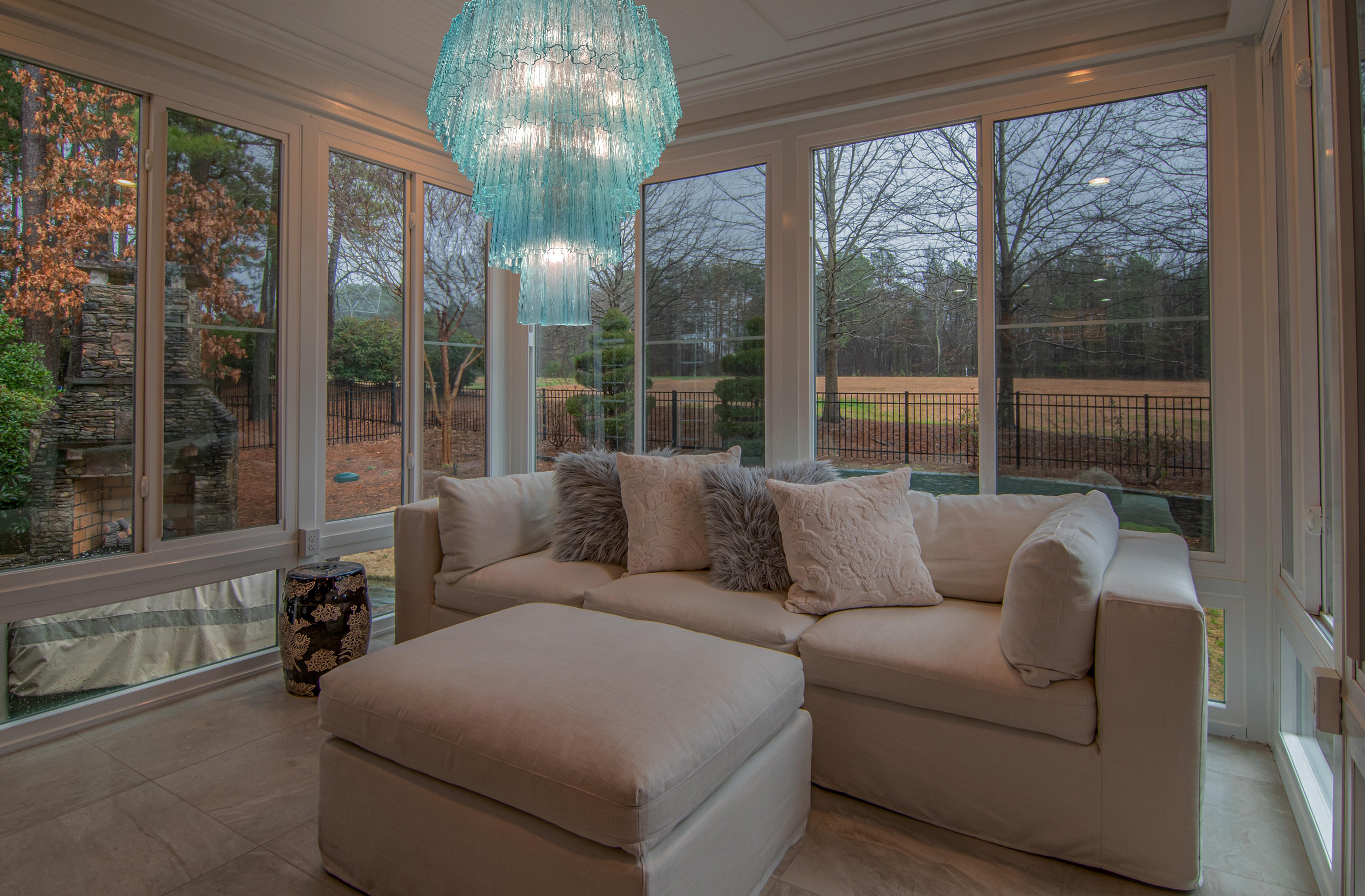 Contemporary Majestic Aquamarine  Murano Chandelier by Valentina Planta For Sale