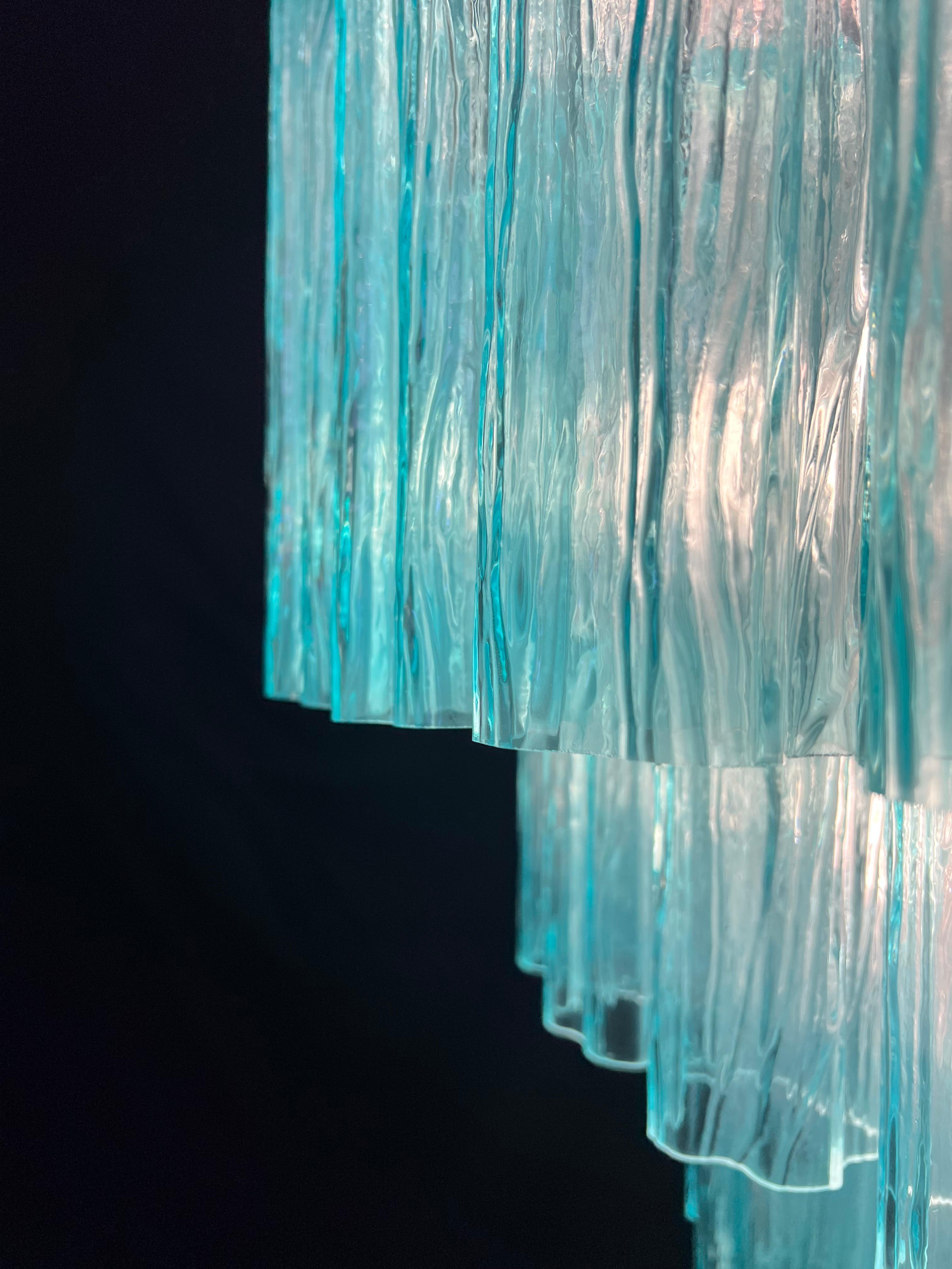 Metal Majestic Aquamarine  Murano Chandelier by Valentina Planta For Sale