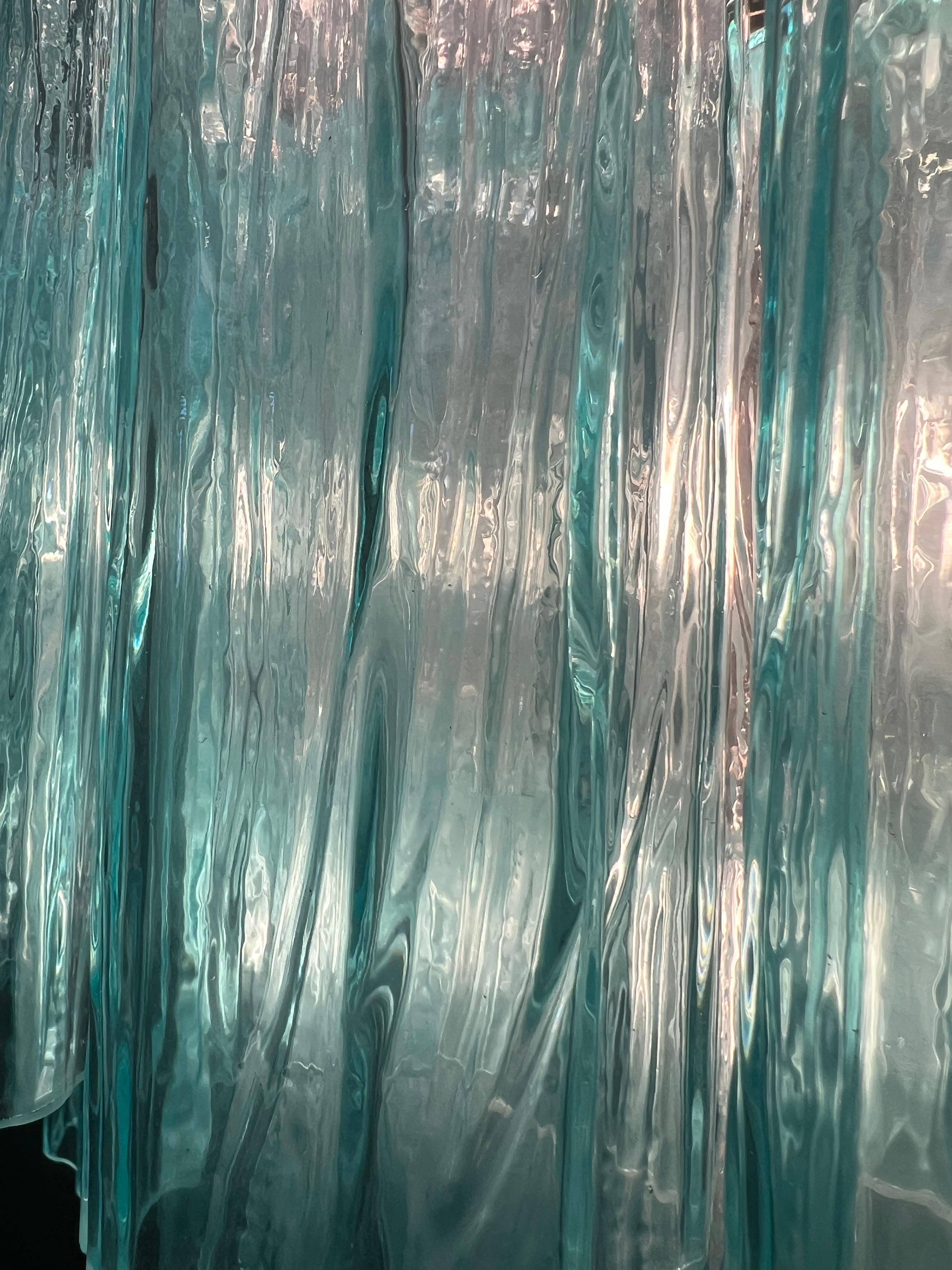 Majestic Aquamarine  Murano Chandelier by Valentina Planta For Sale 1