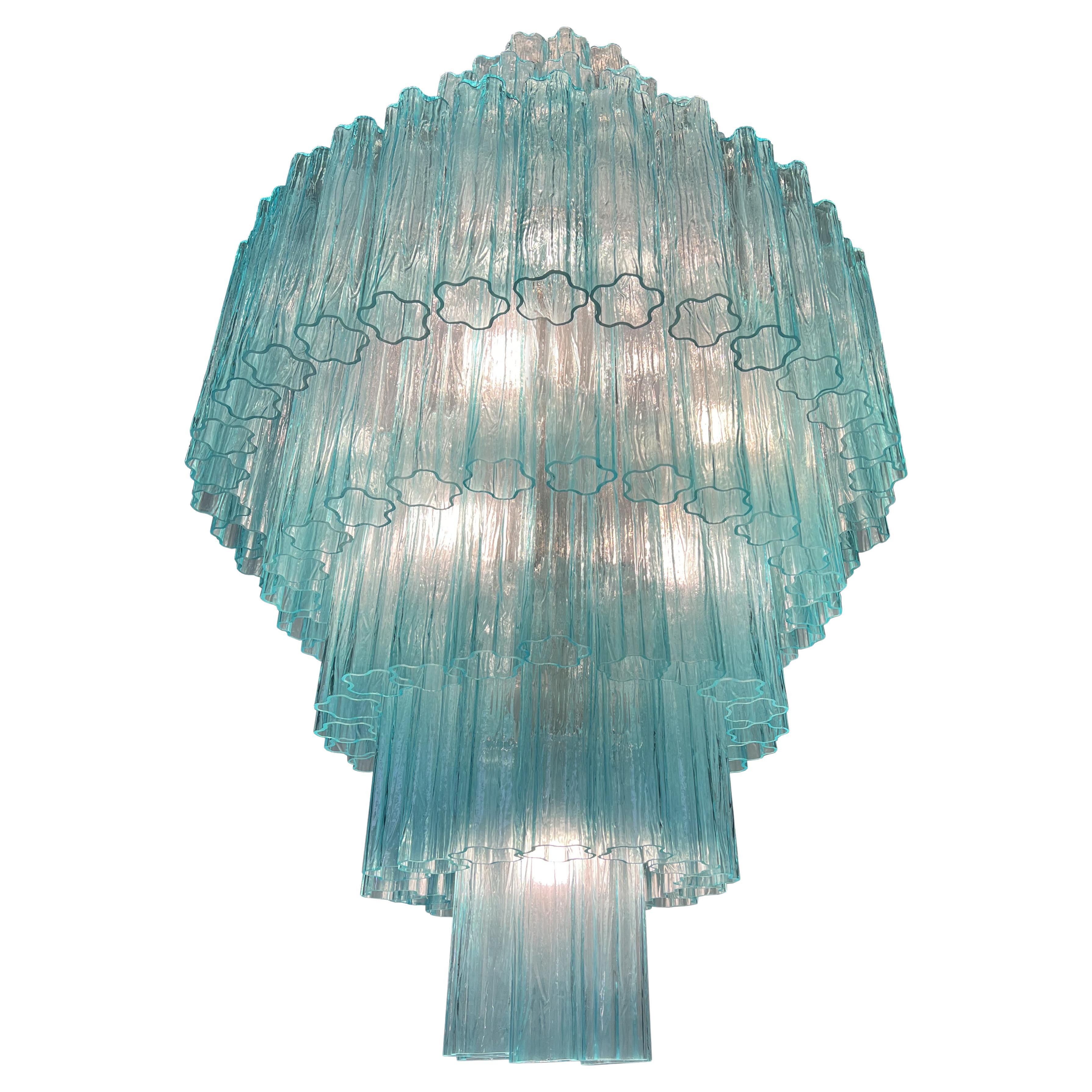 Majestätischer Aquamarin  Murano-Kronleuchter von Valentina Planta