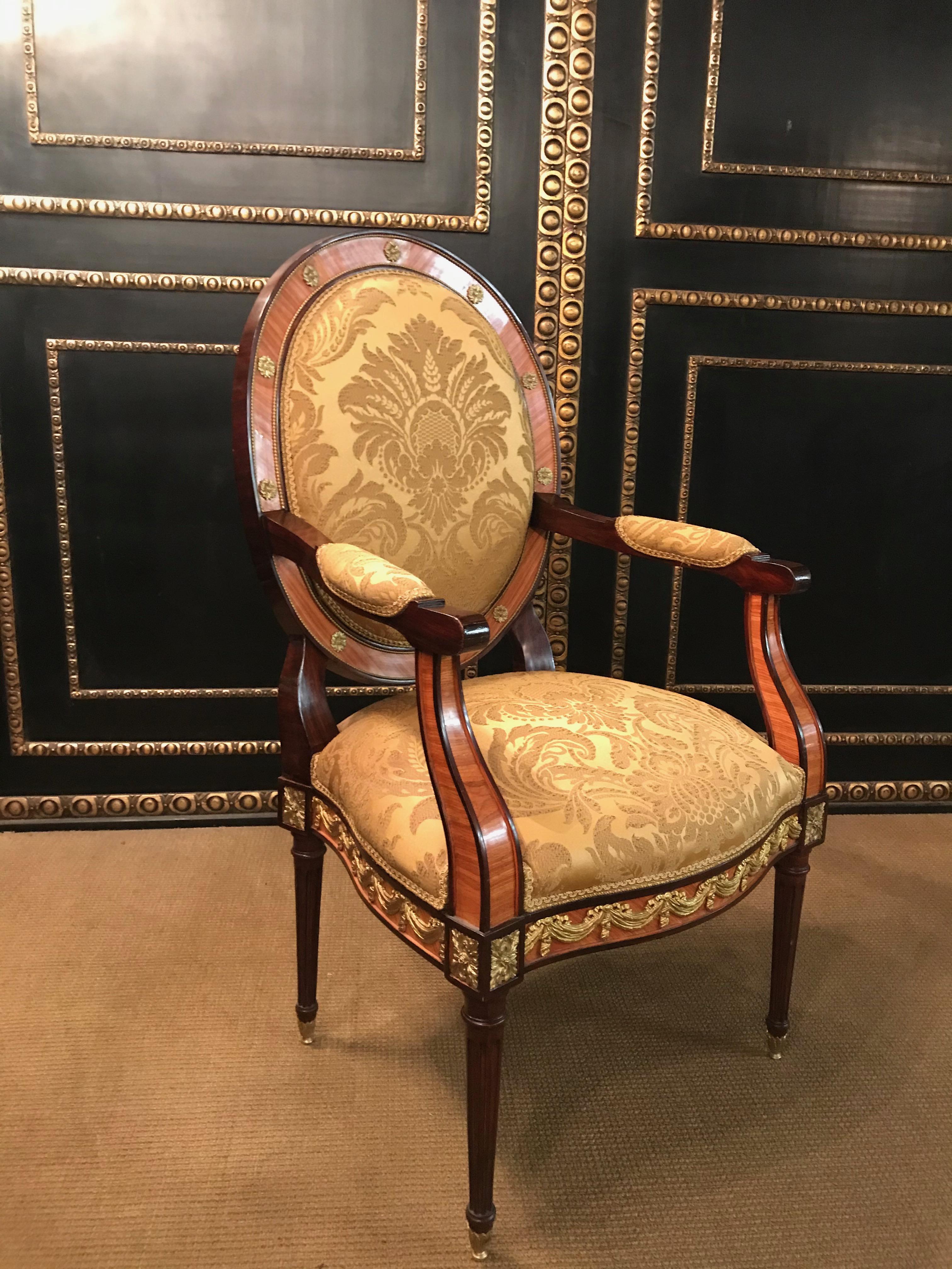Majestic Armchair in Louis Seize Style with Bronze 7