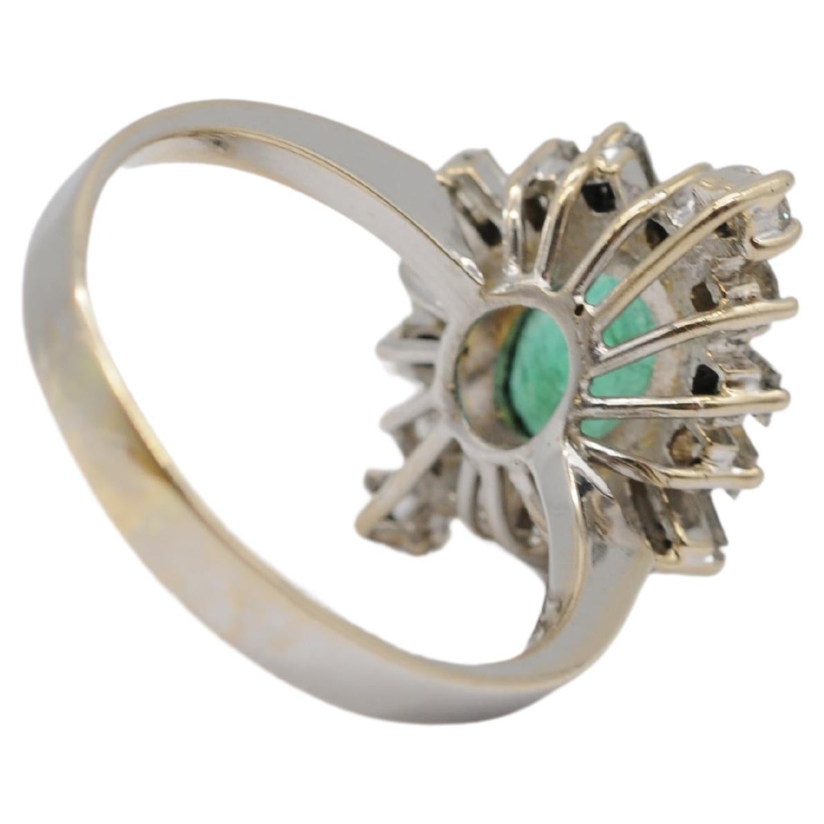 Anello Art deco con smeraldo Zambia da 1,25 carati in oro 18 carati in vendita 7